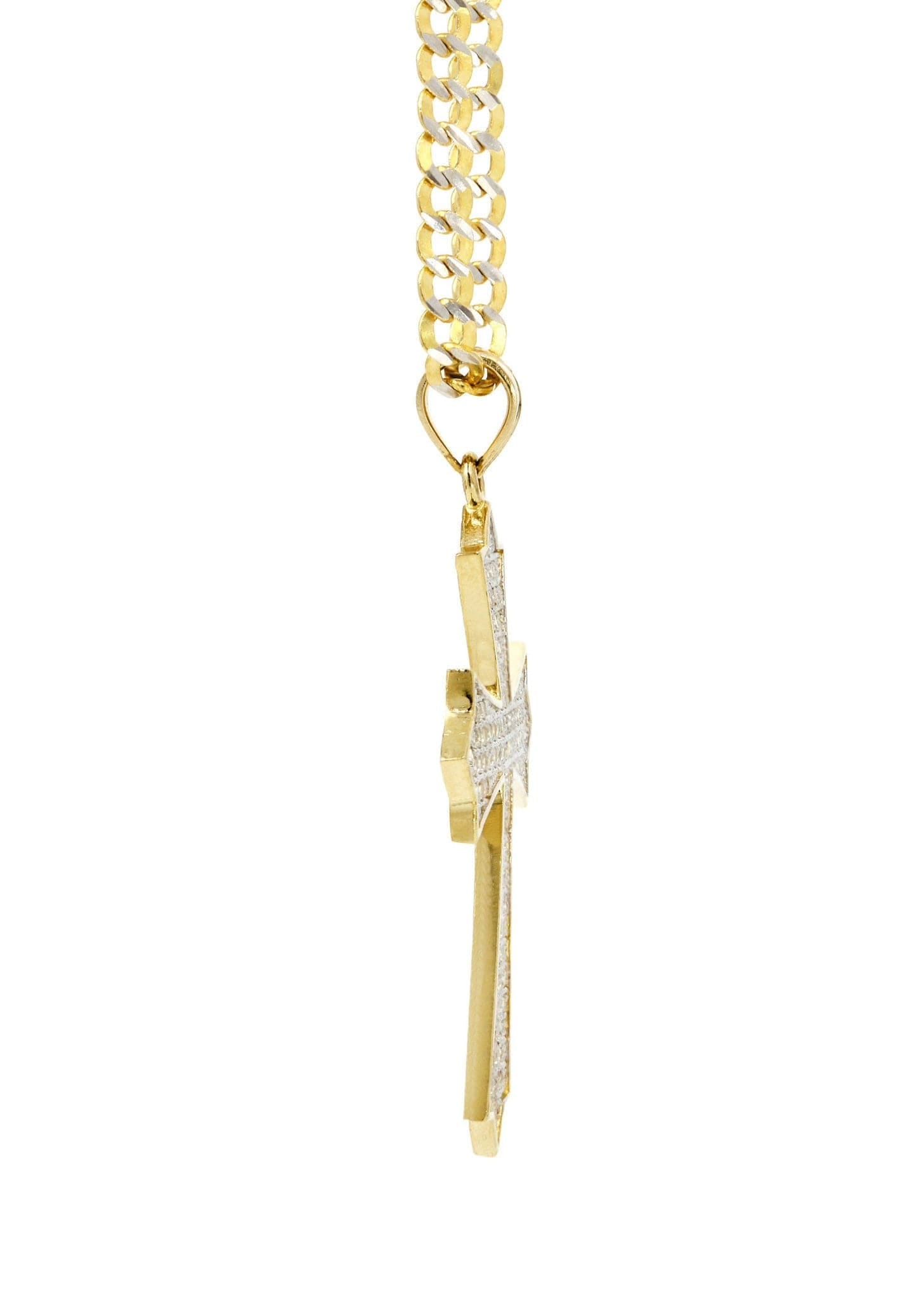 Manufacturer 1 10K Yellow Gold Pave Cross Necklace | Appx. 9.4 Grams