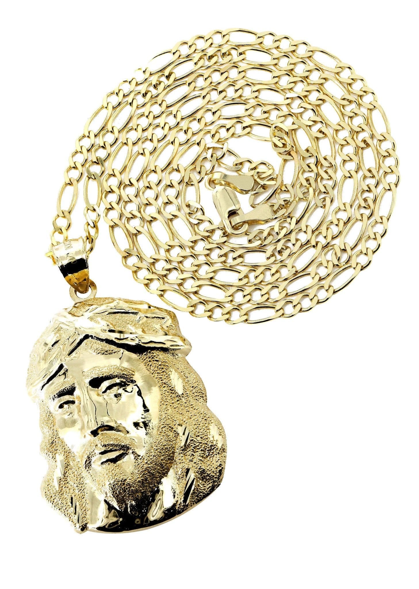 Manufacturer 1 10K Yellow Gold Figaro Jesus Piece Chain | Appx. 9.6 Grams