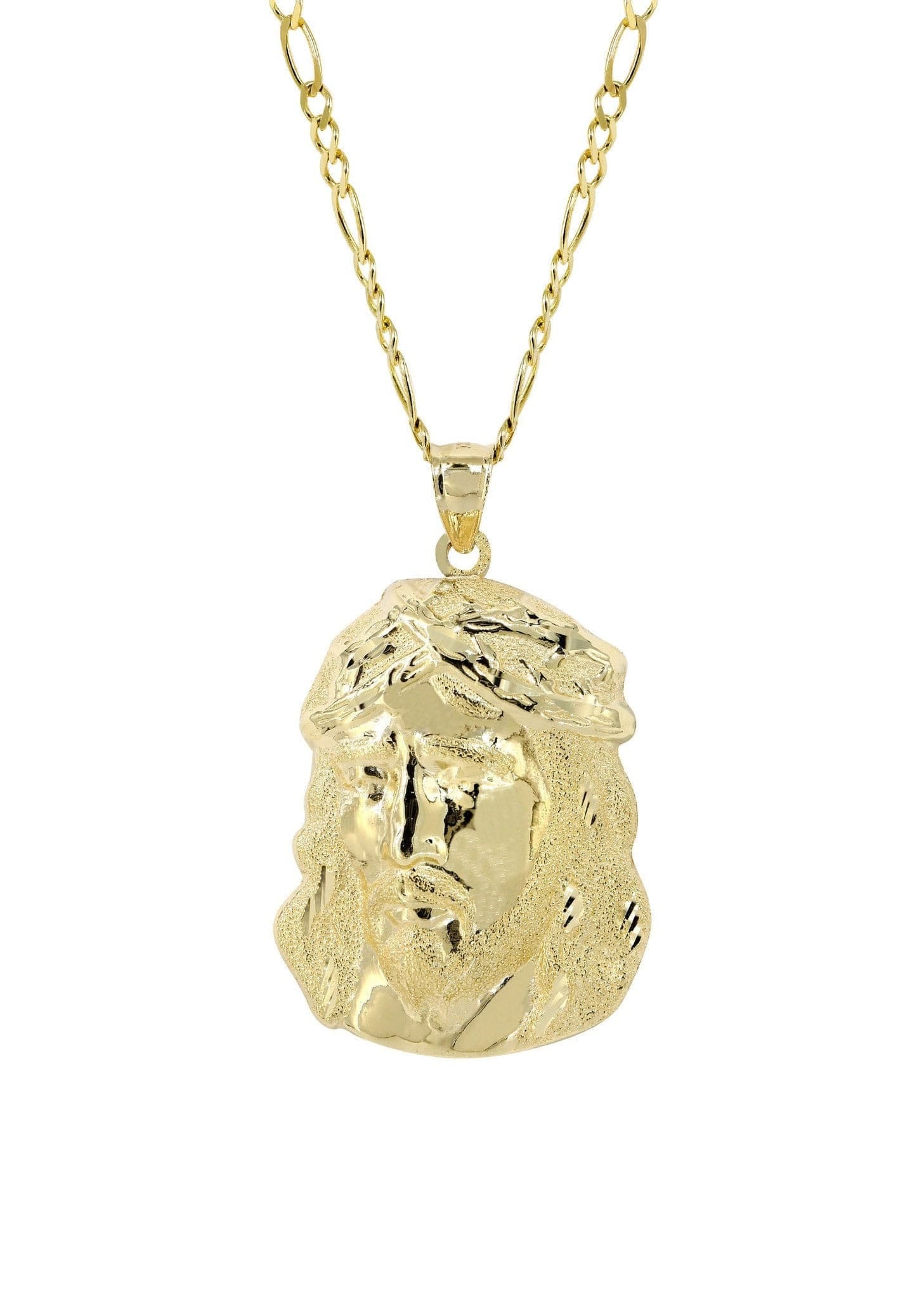Manufacturer 1 10K Yellow Gold Figaro Jesus Piece Chain | Appx. 9.6 Grams