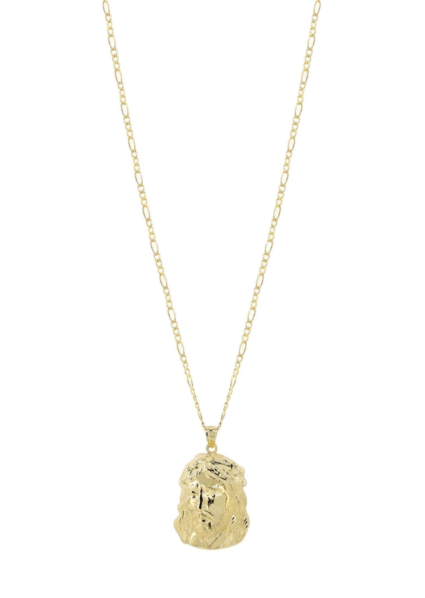 Manufacturer 1 10K Yellow Gold Figaro Jesus Piece Chain | Appx. 9.6 Grams