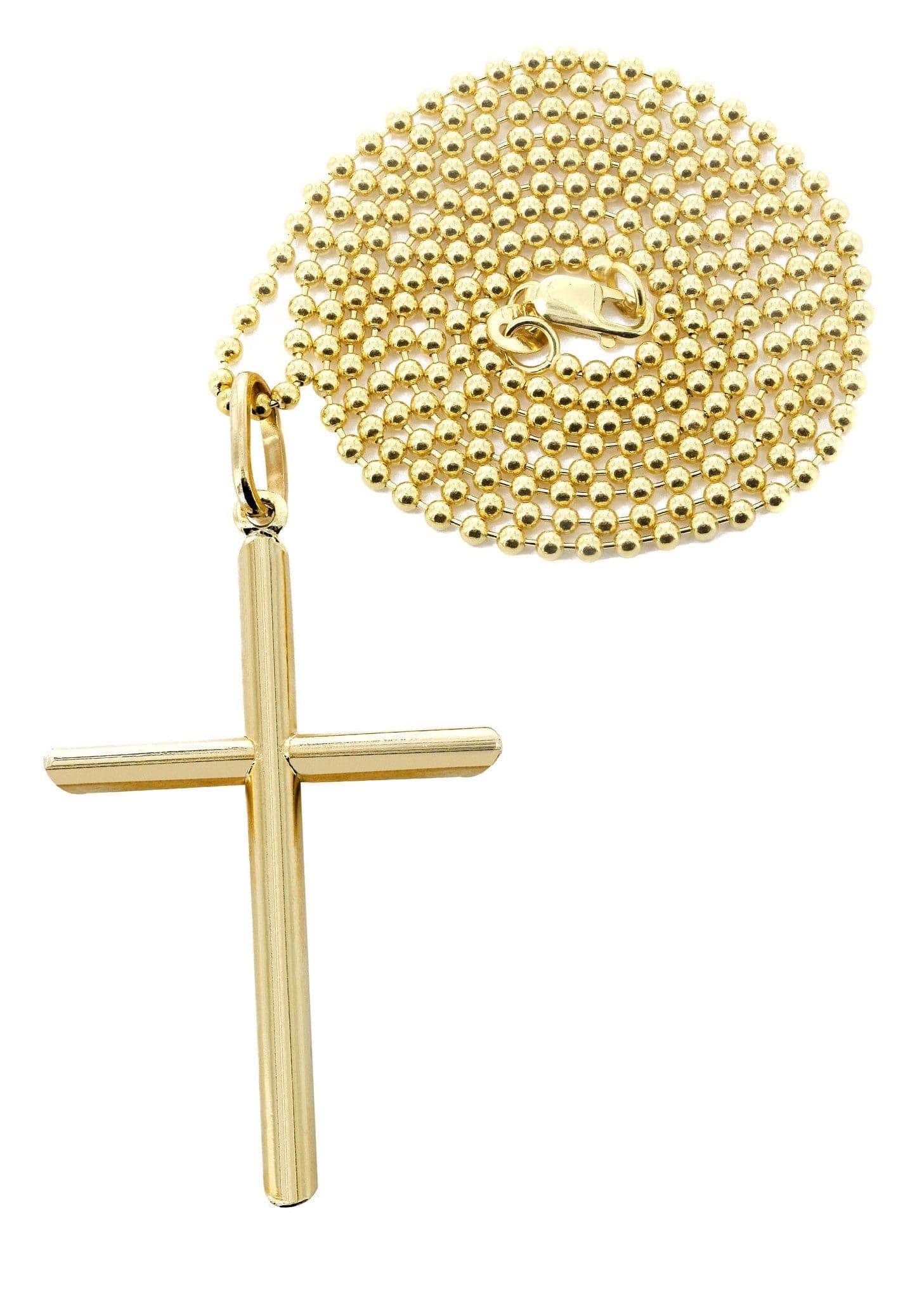 Manufacturer 1 10K Yellow Gold Dog Tag Cross Necklace | Appx. 8.6 Grams