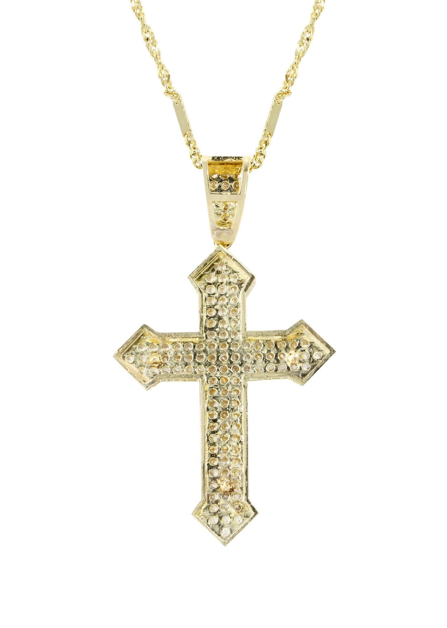 Manufacturer 1 10K Yellow Gold Fancy Link Gold Cross / Crucifix Necklace | Appx. 7.4 Grams