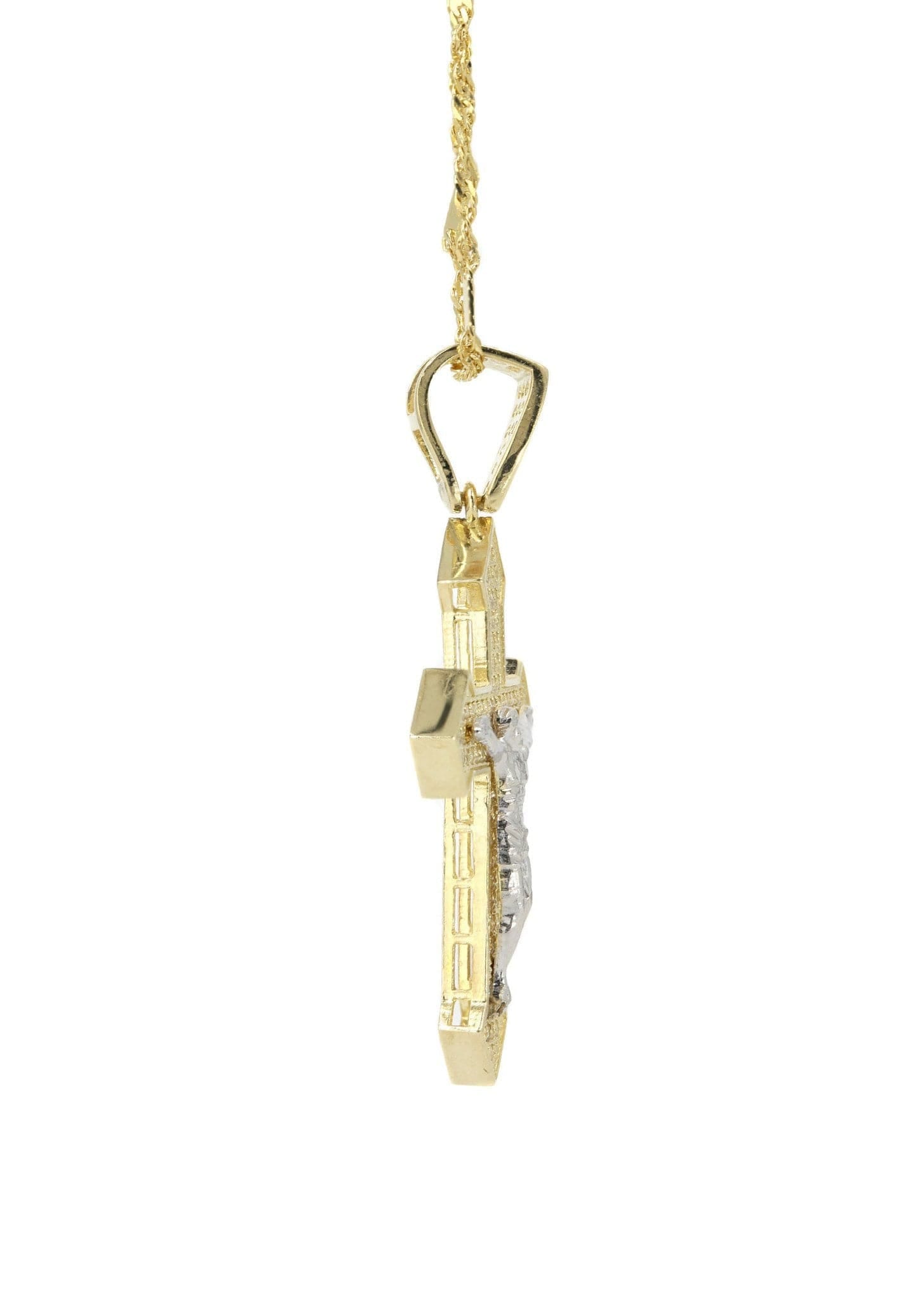 Manufacturer 1 10K Yellow Gold Fancy Link Gold Cross / Crucifix Necklace | Appx. 7.4 Grams