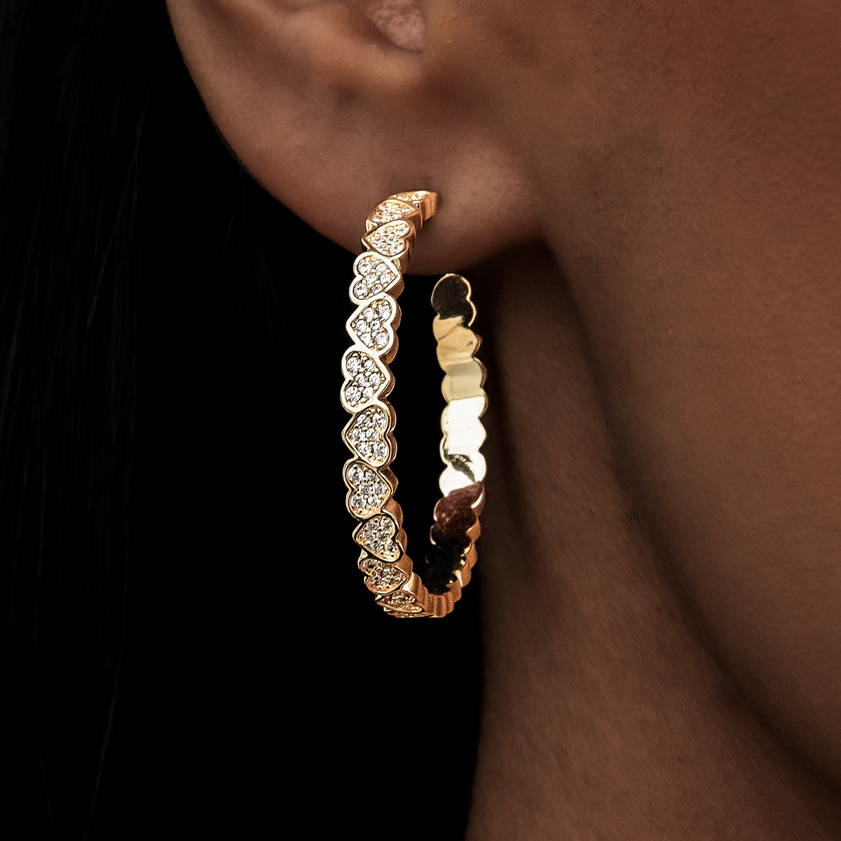 GLD Women GLD Eternity Heart Hoop Earrings - Yellow Gold