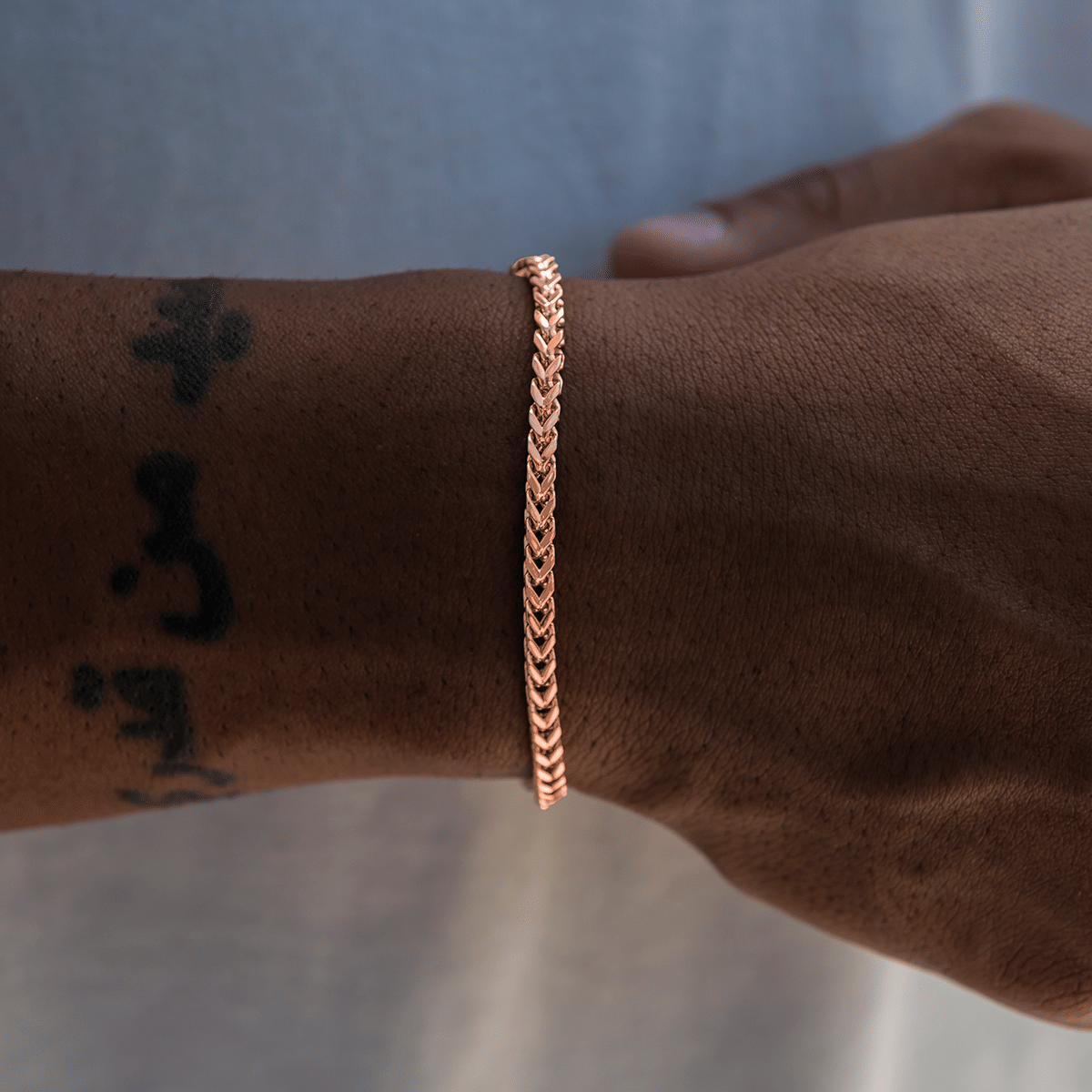 GLD Men Franco Chain + Bracelet Bundle in Rose Gold - 3 mm