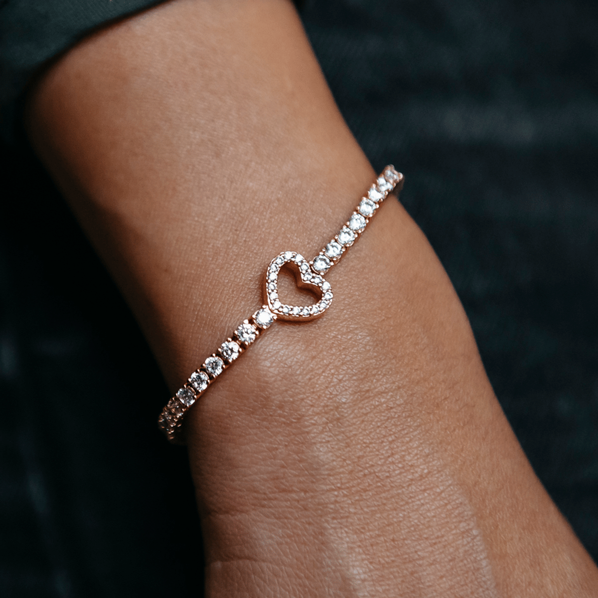 GLD Women Heart Tennis Bracelet Bundle