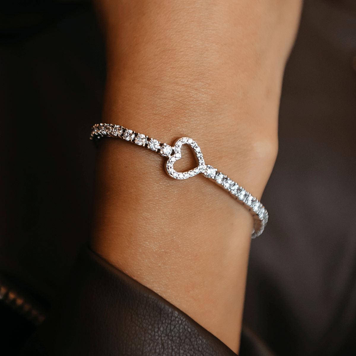 GLD Women Heart Tennis Bracelet Bundle