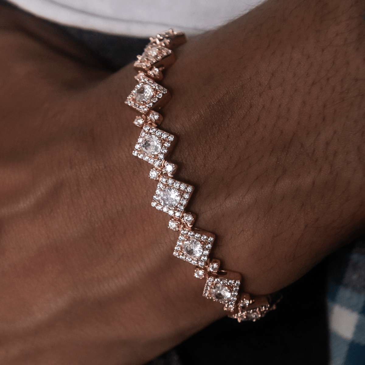 GLD Men Cloister Link Chain + Bracelet Bundle in Rose Gold