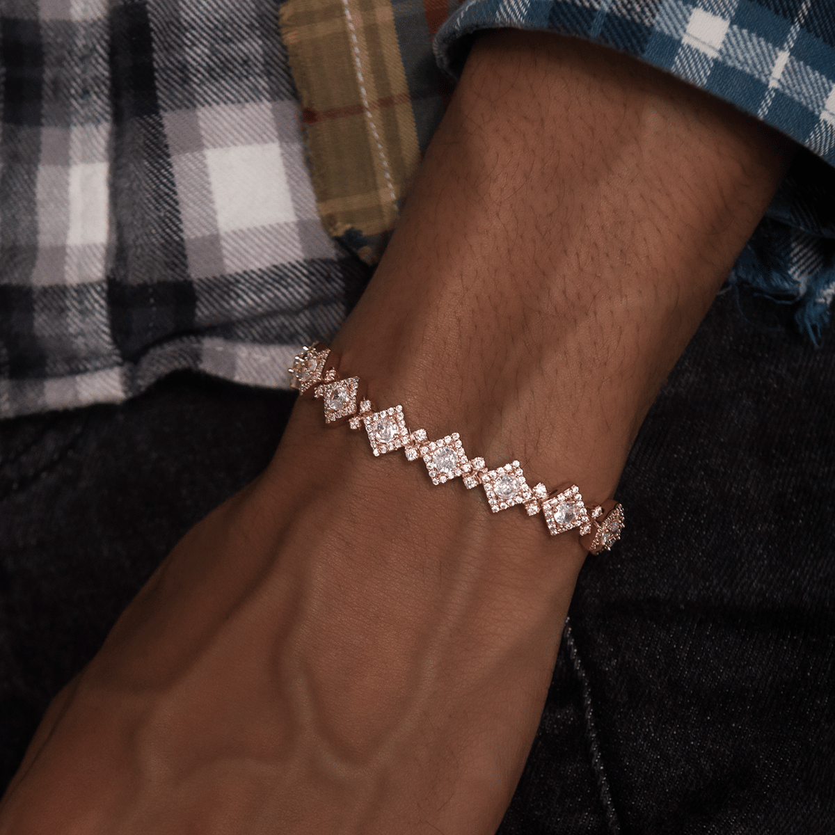 GLD Men Cloister Link Chain + Bracelet Bundle in Rose Gold