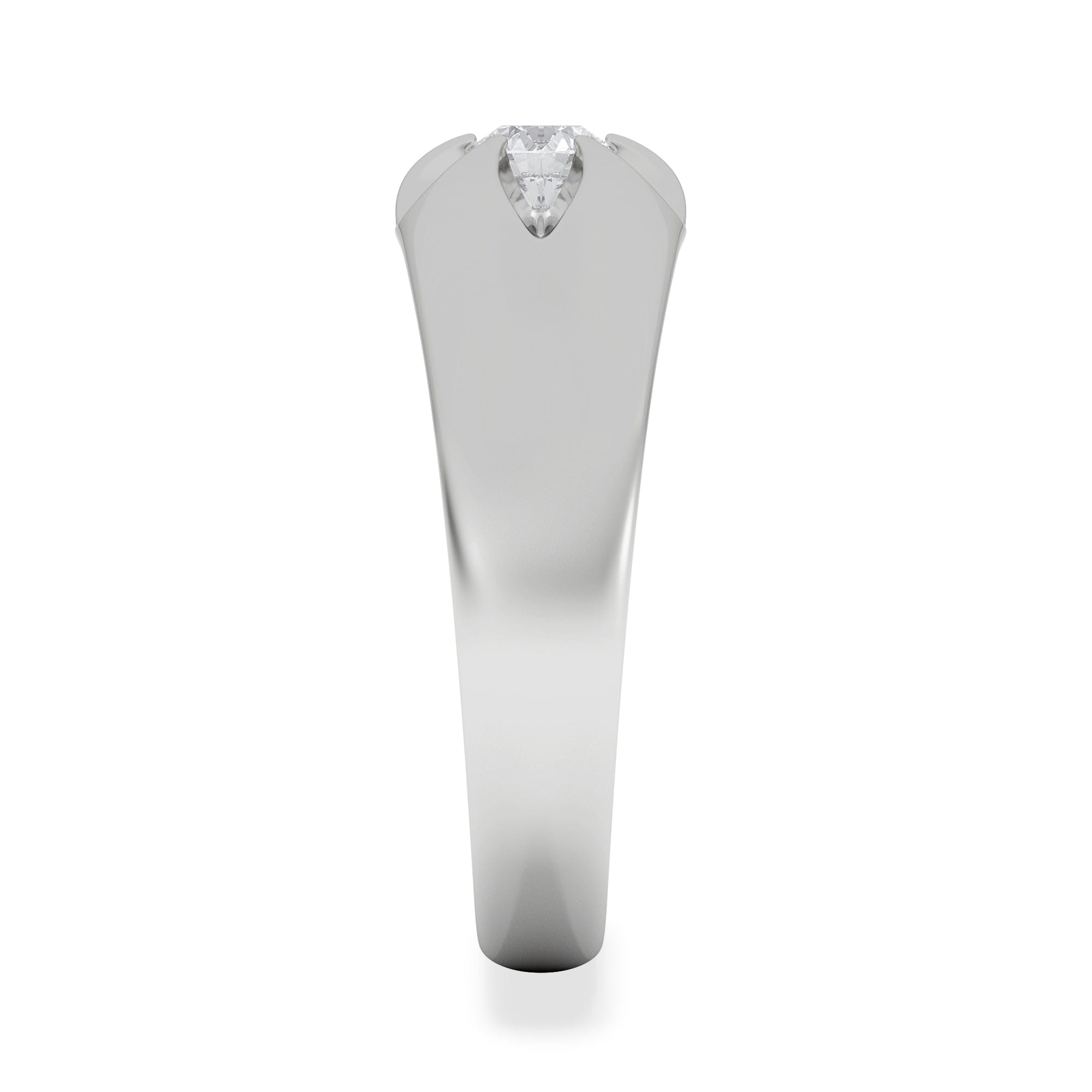 Diamond Lab Diamond Signet Ring 0.25ct Round Cut in 925 Silver