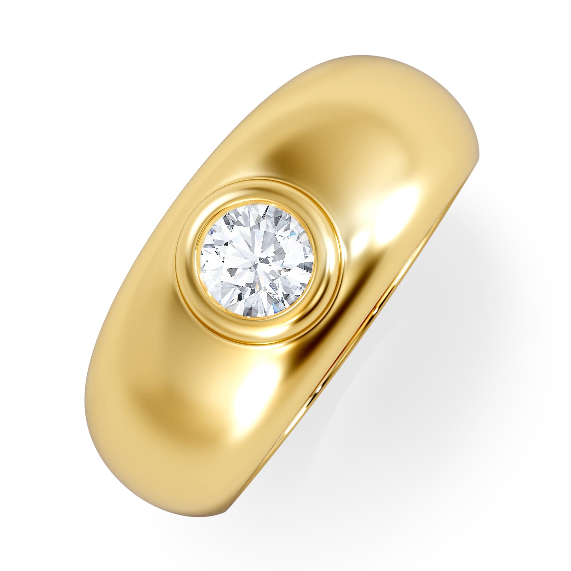 Diamond Lab Diamond Signet Ring 0.50ct in 18K Gold Vermeil H/SI