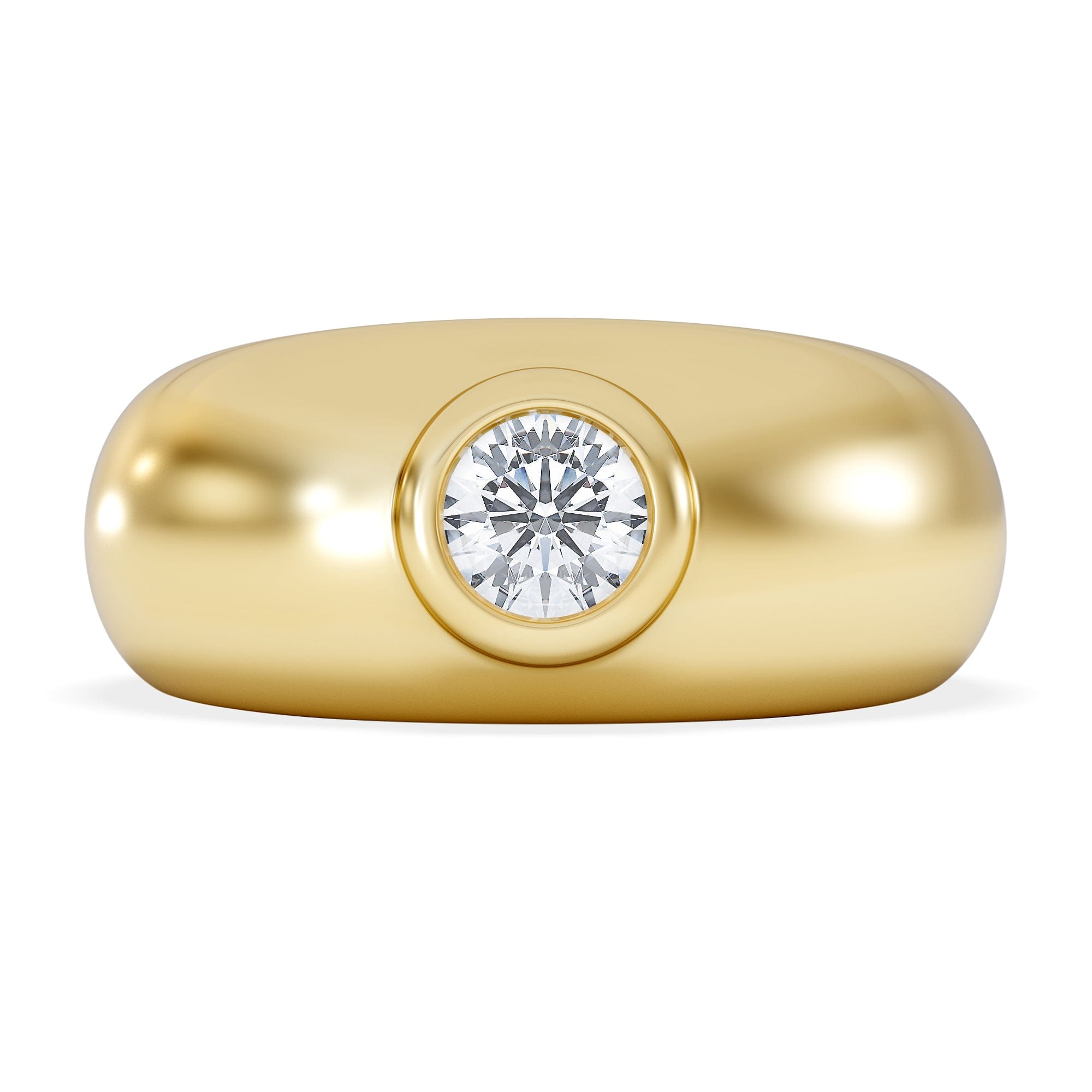 Diamond Lab Diamond Signet Ring 0.50ct in 18K Gold Vermeil H/SI