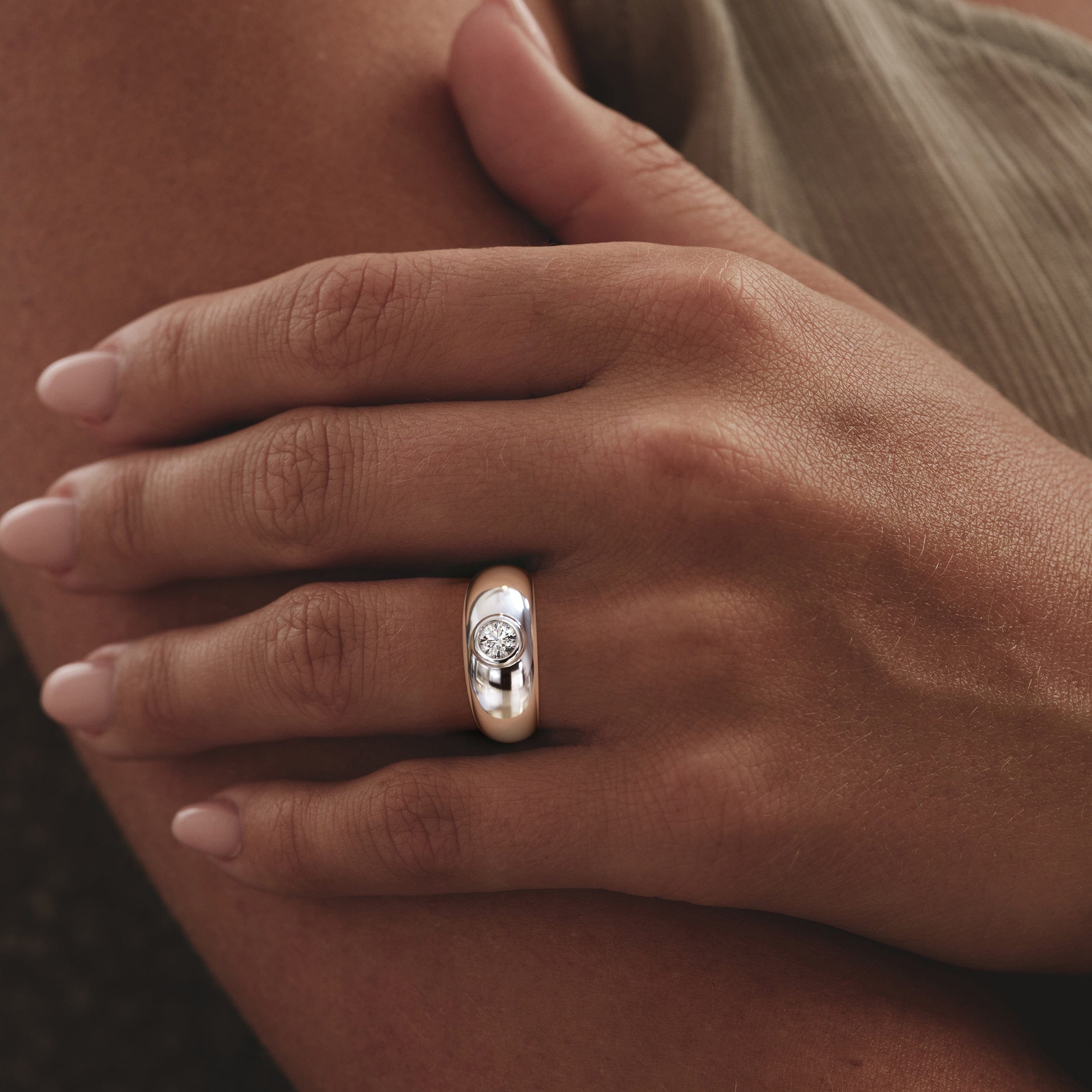 Diamond Lab Diamond Signet Ring 0.50ct in 925 Silver H/SI