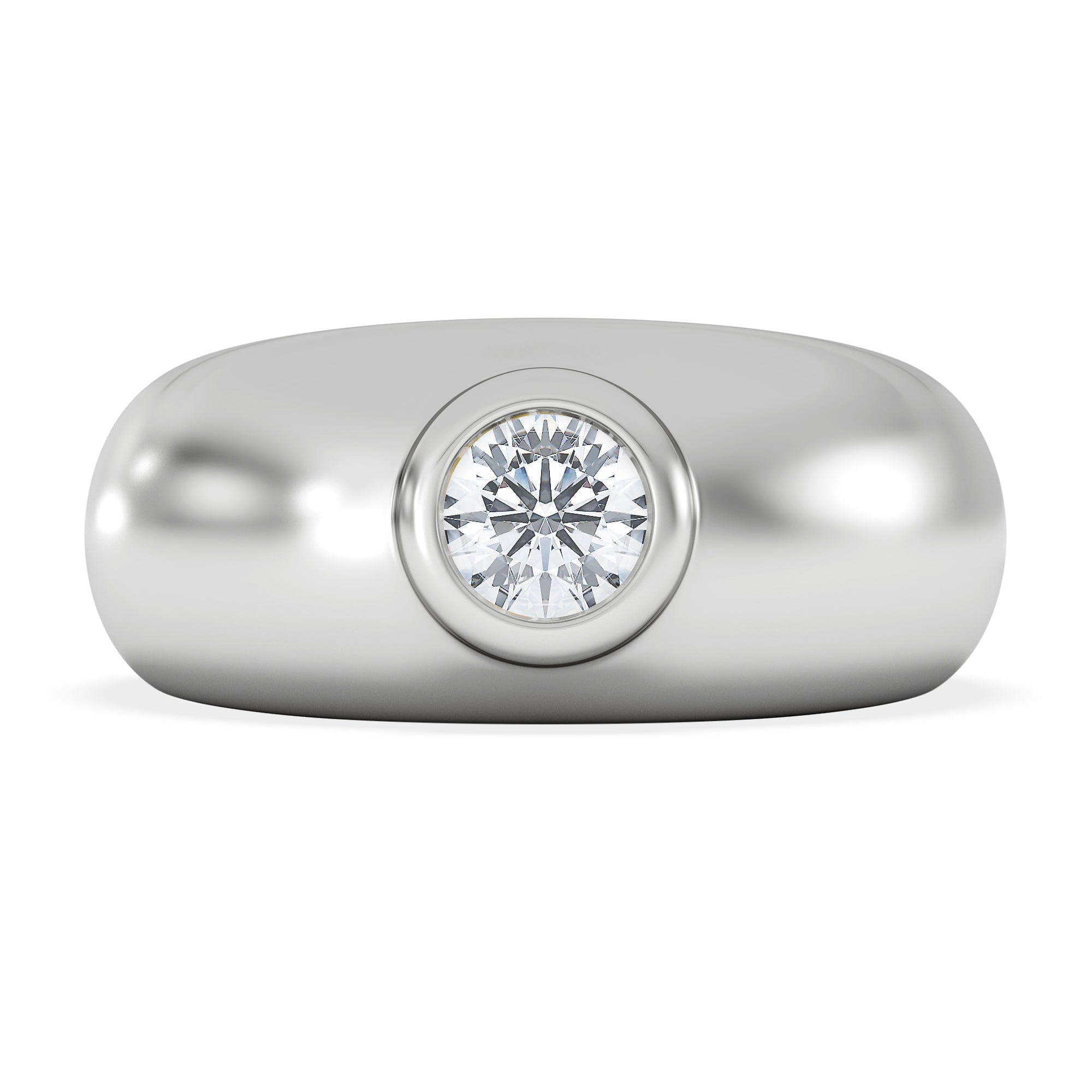 Diamond Lab Diamond Signet Ring 0.50ct in 925 Silver H/SI