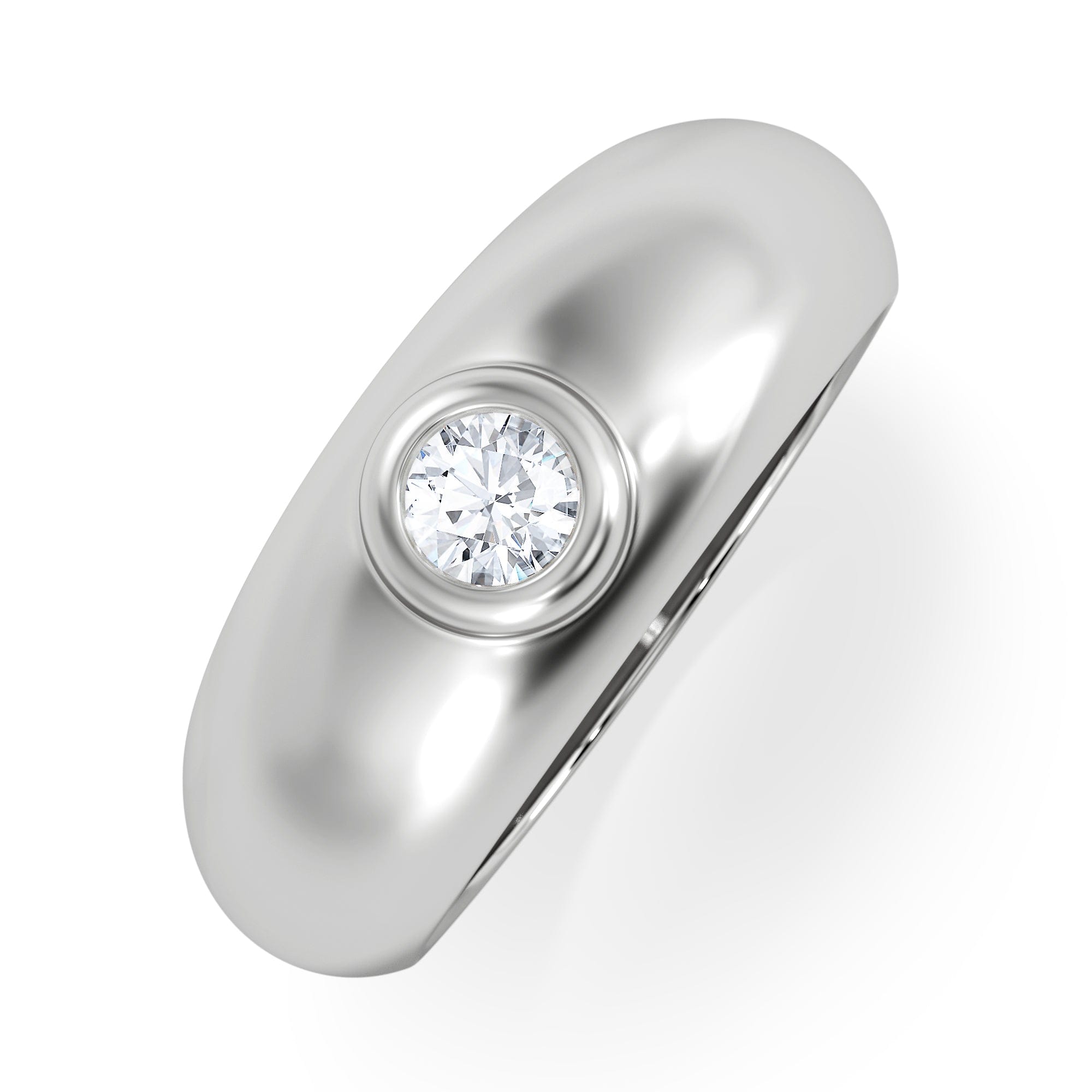 Diamond Lab Diamond Signet Ring 0.25ct in 925 Silver H/SI