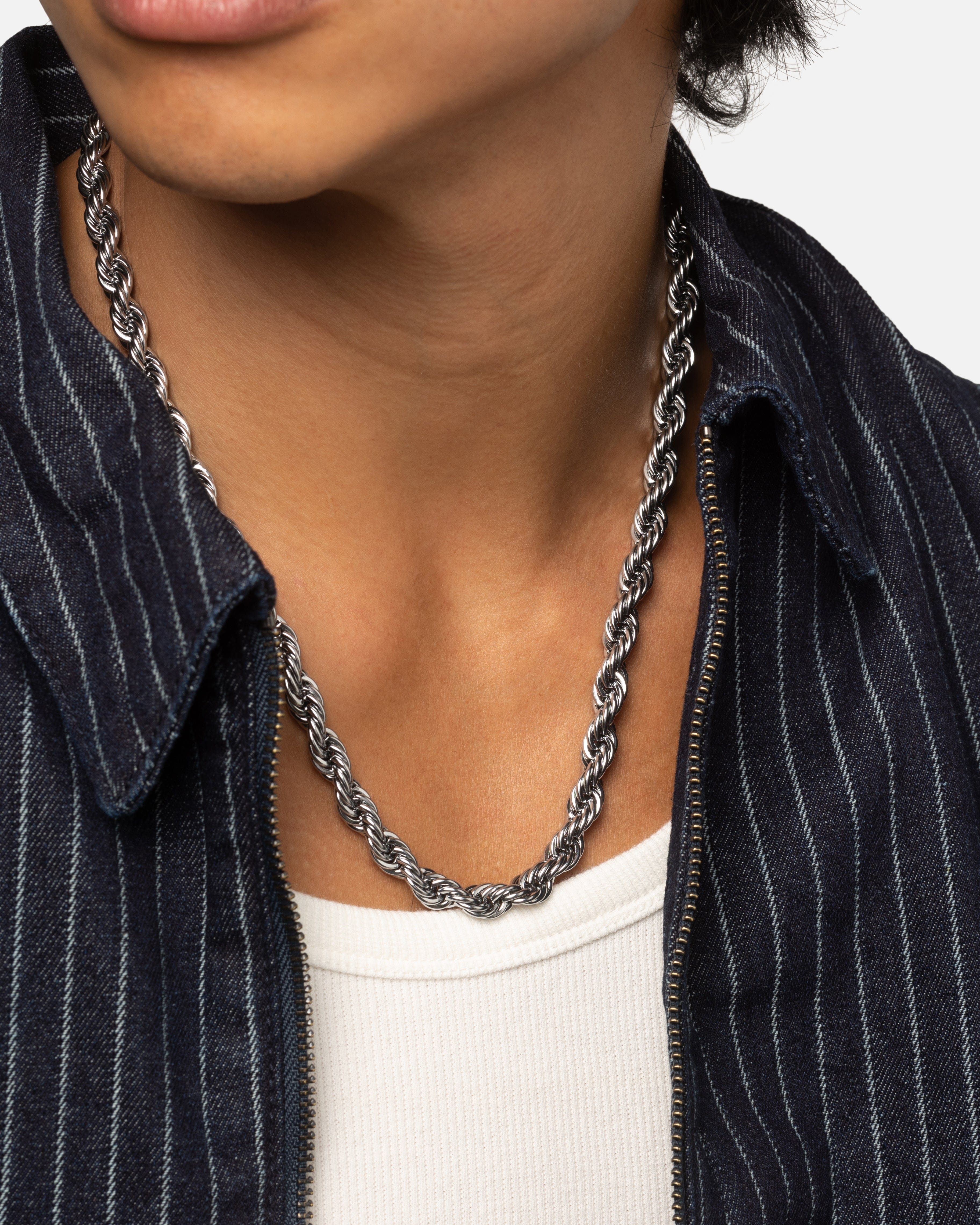 Saint Morta 8 mm Rope Chain White Gold