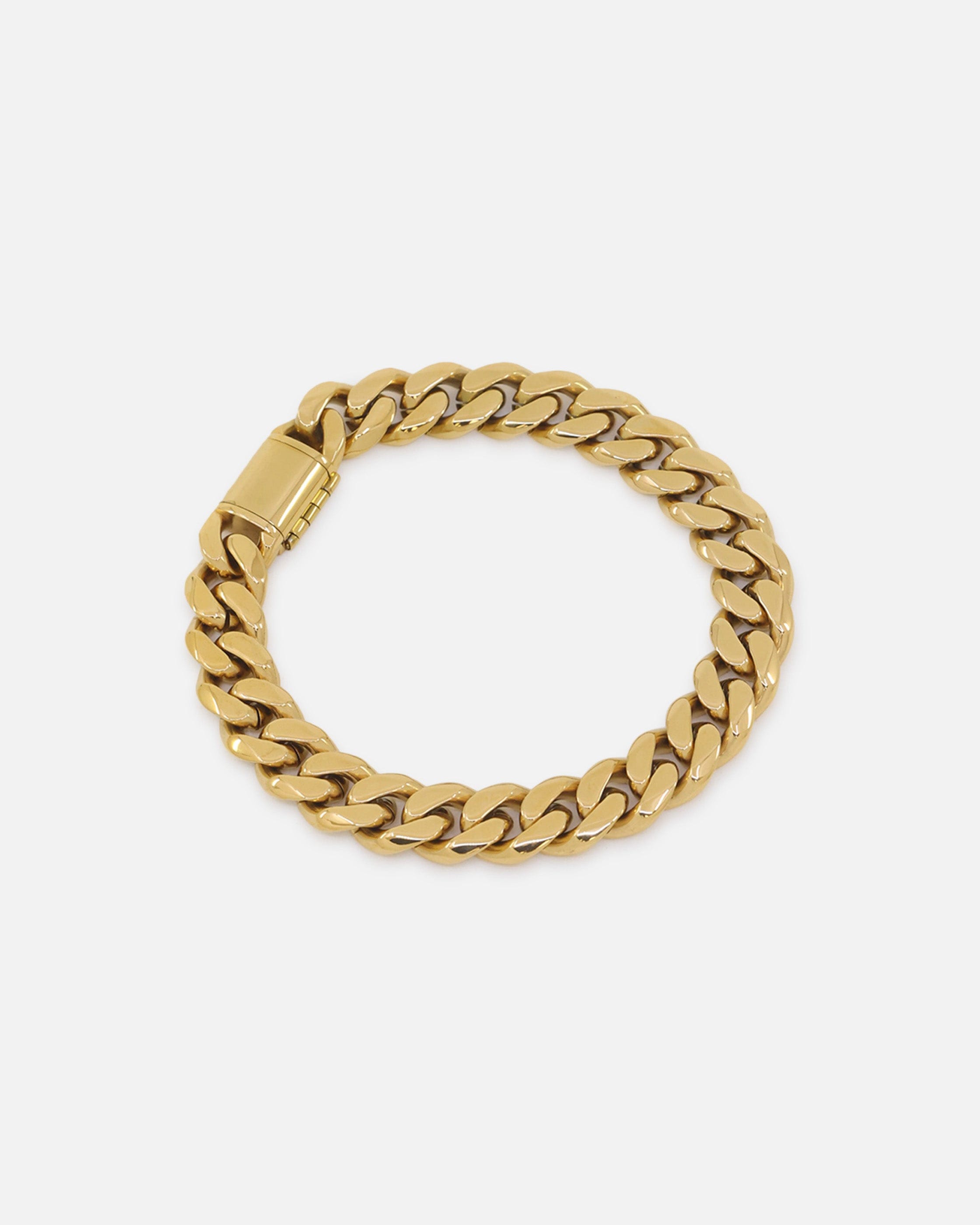 Saint Morta 10 mm Cuban Bracelet Gold