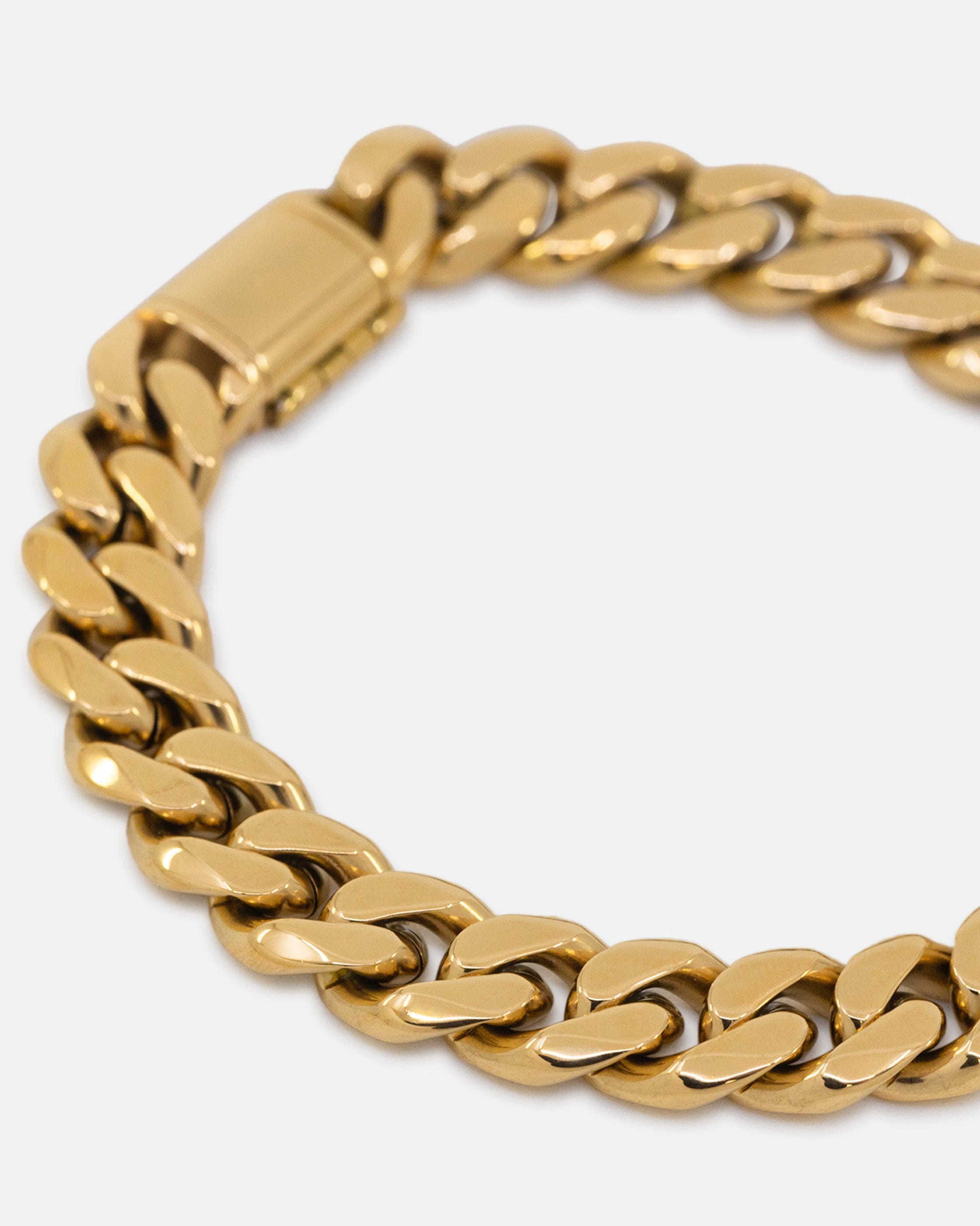 Saint Morta 10 mm Cuban Bracelet Gold