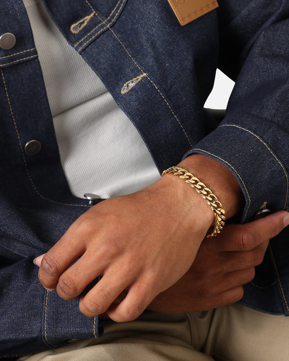 Saint Morta 10 mm Cuban Bracelet Gold