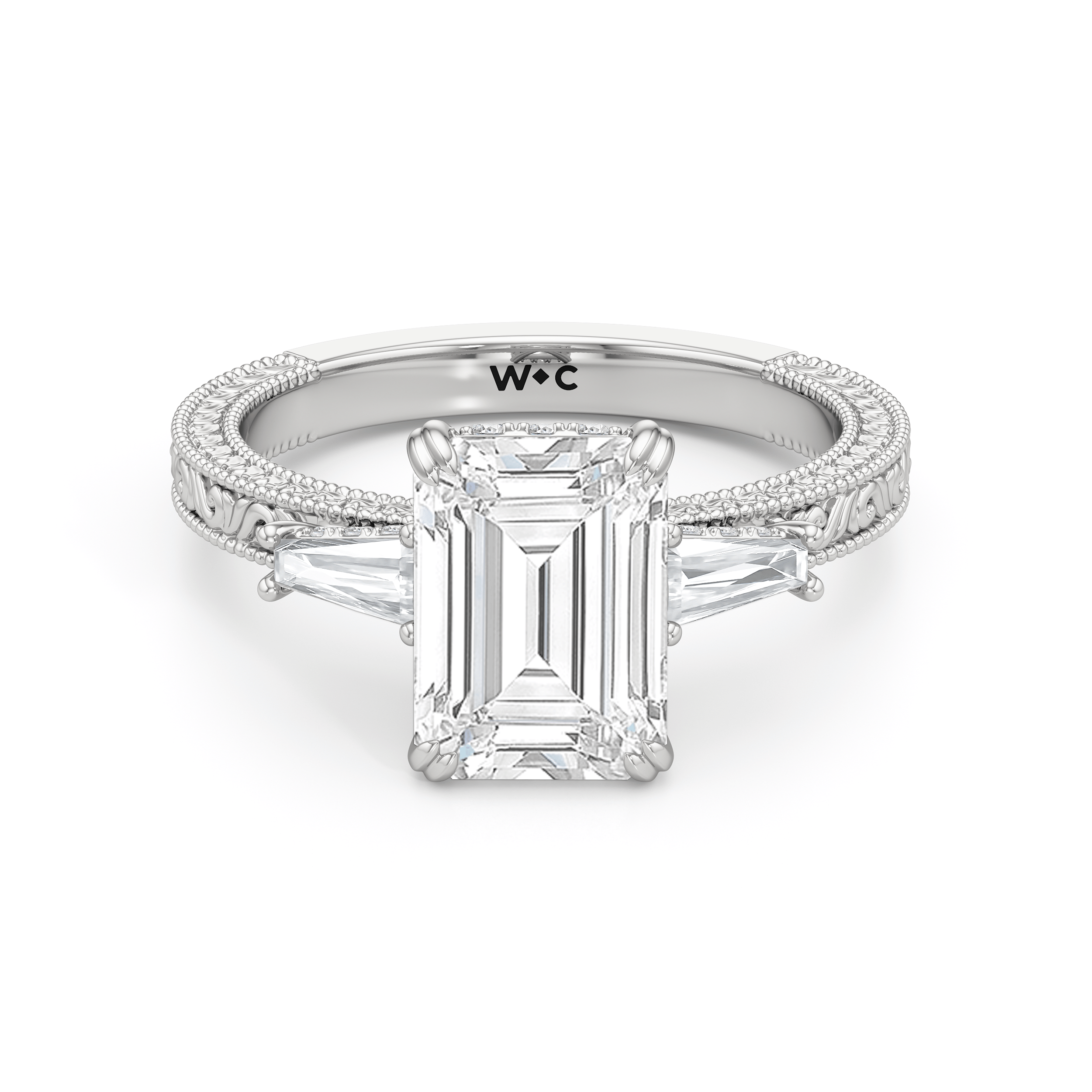 RING The Seraphine Baguette Three Stone Ring - Home Preview