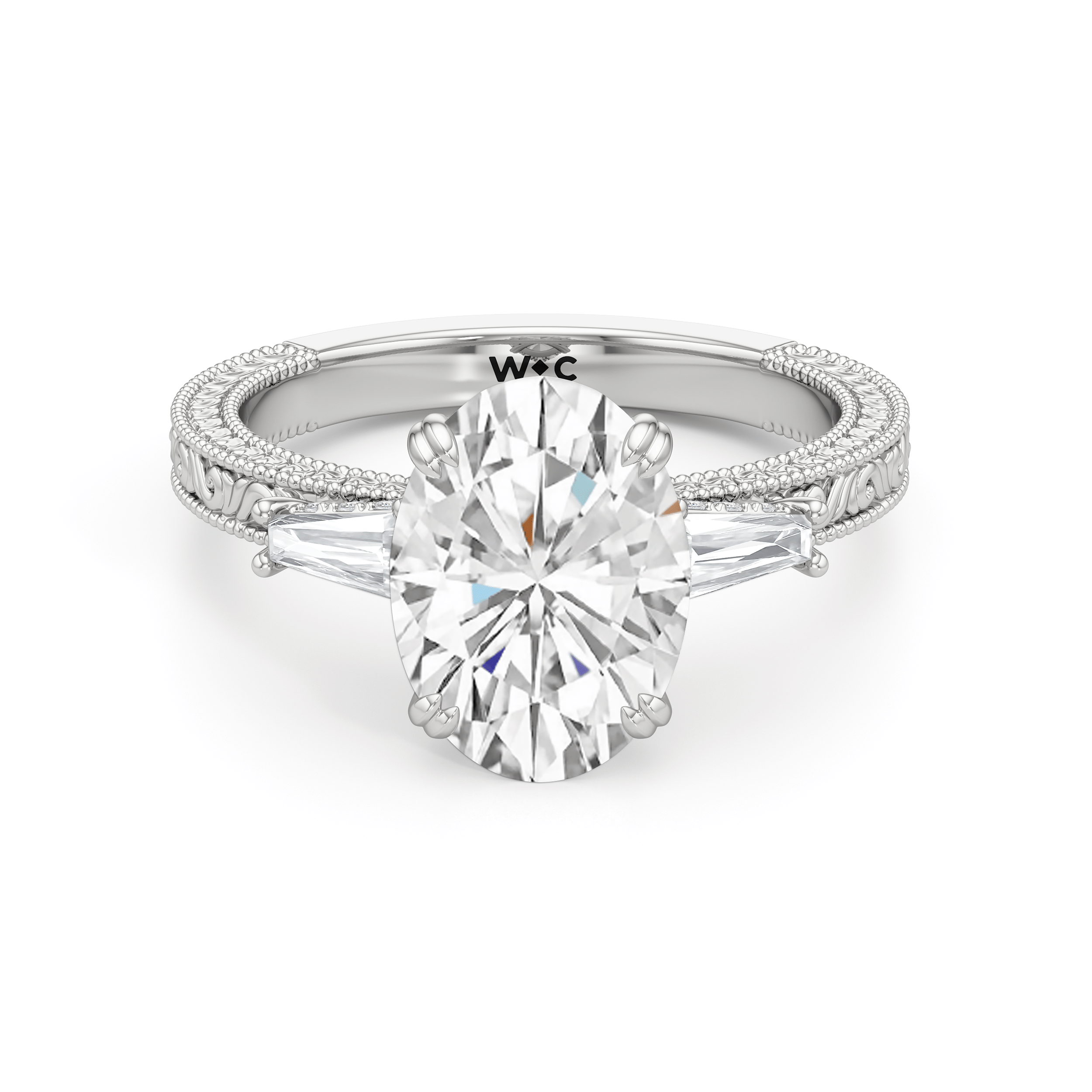 RING The Seraphine Baguette Three Stone Ring - Home Preview