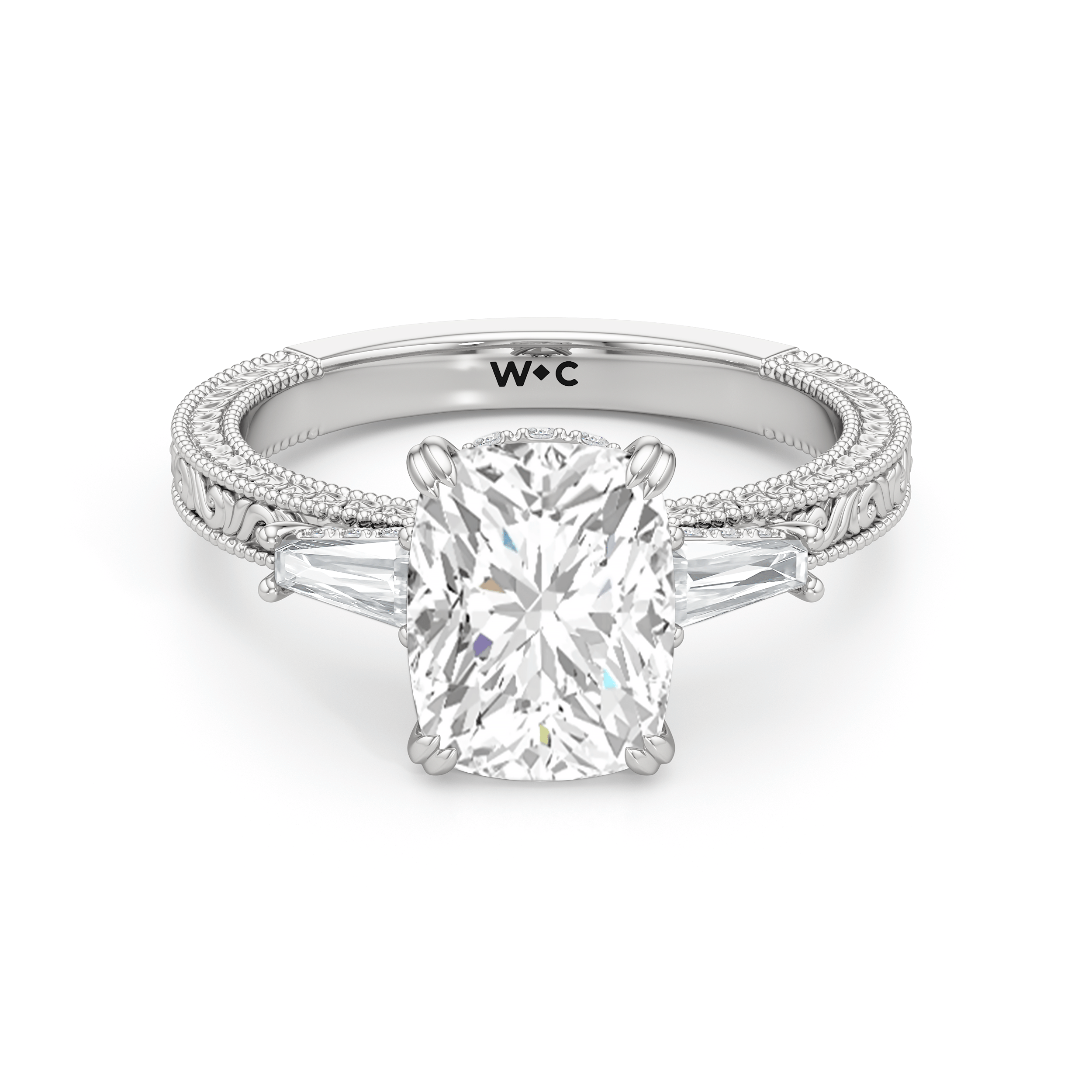 RING The Seraphine Baguette Three Stone Ring - Home Preview