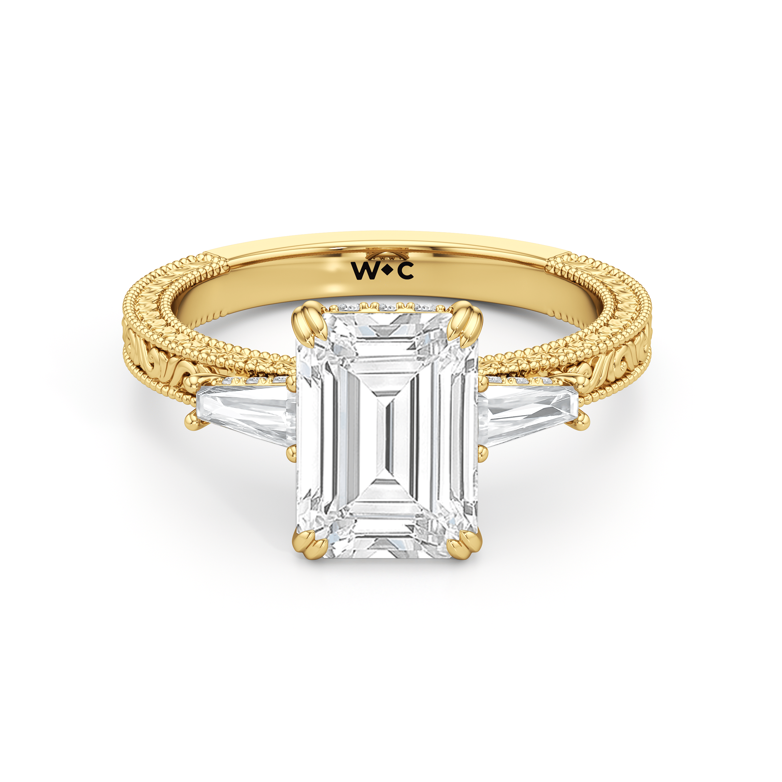 RING The Seraphine Baguette Three Stone Ring - Home Preview