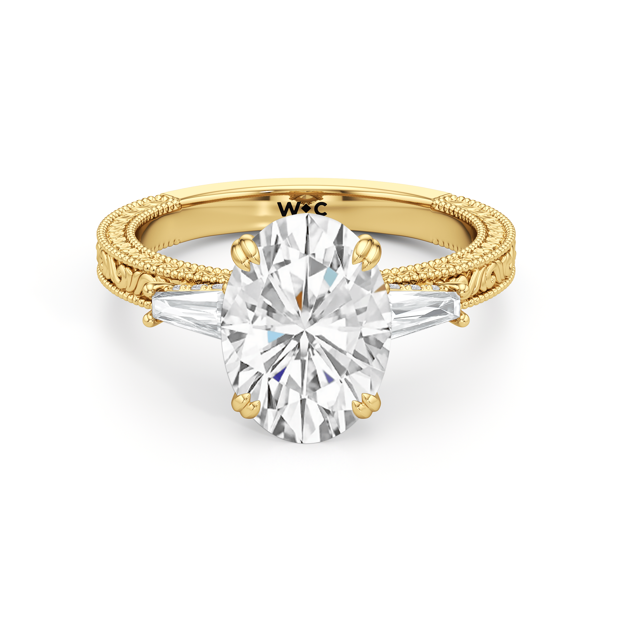 RING The Seraphine Baguette Three Stone Ring - Home Preview