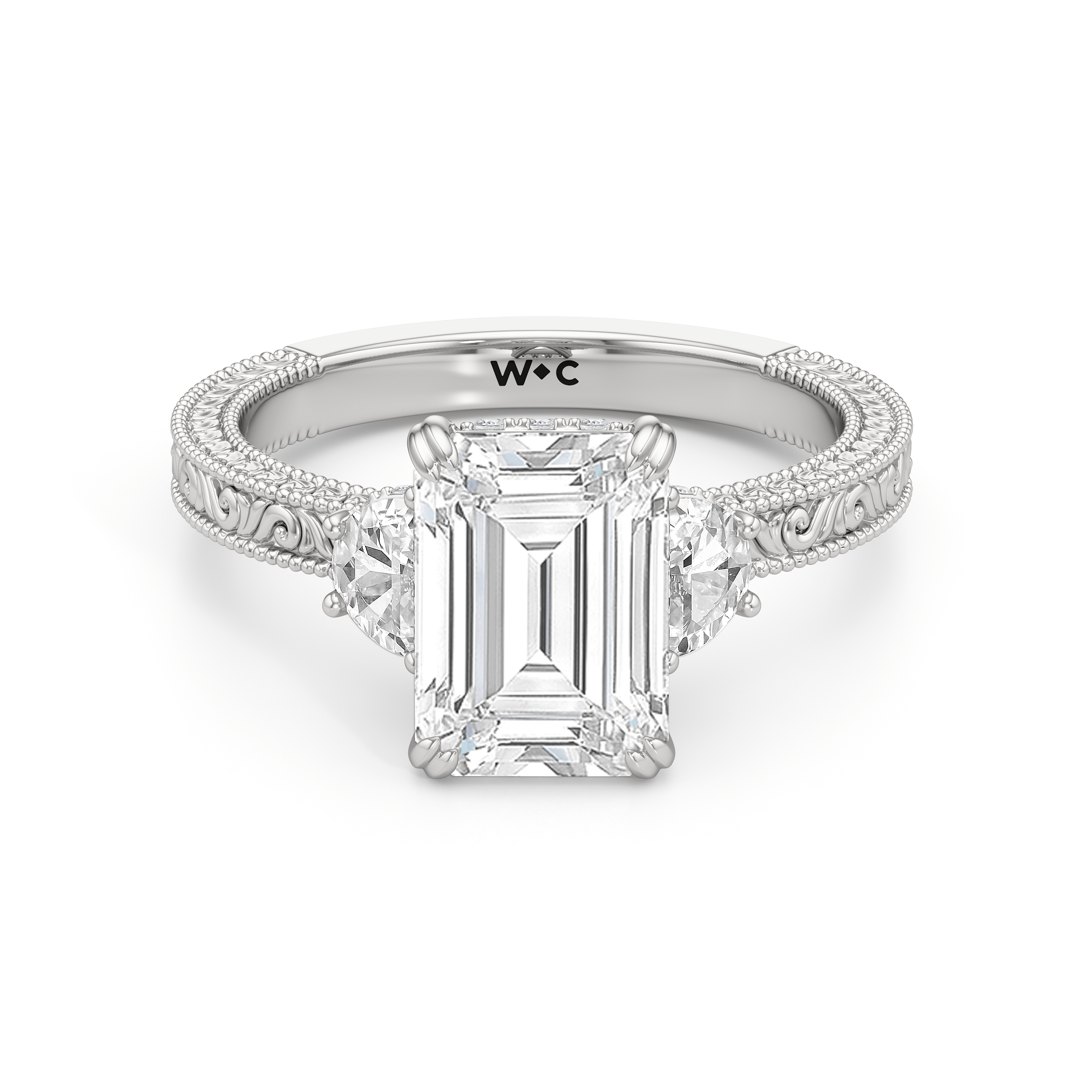 RING The Seraphine Half Moon Three Stone Ring - Home Preview