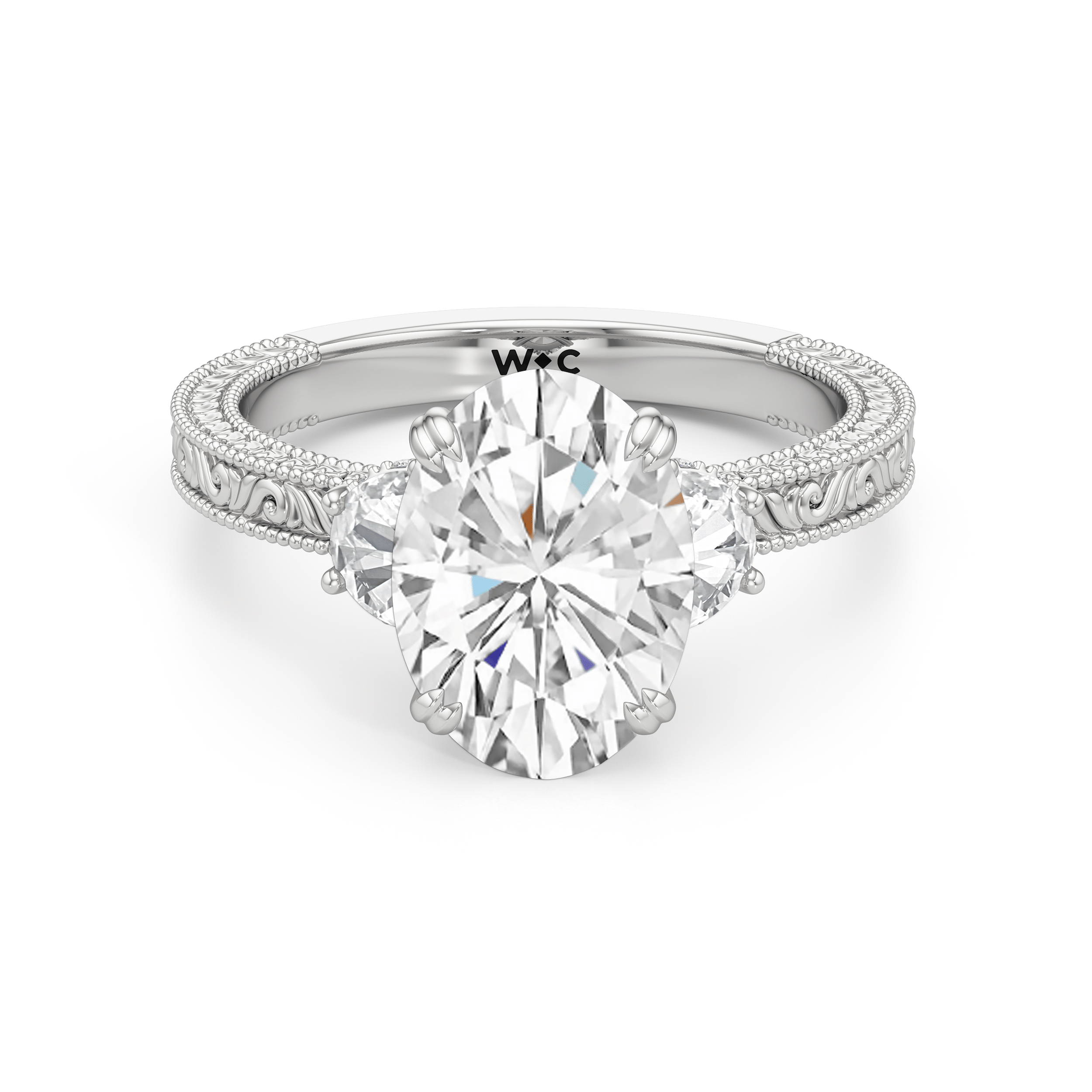 RING The Seraphine Half Moon Three Stone Ring - Home Preview