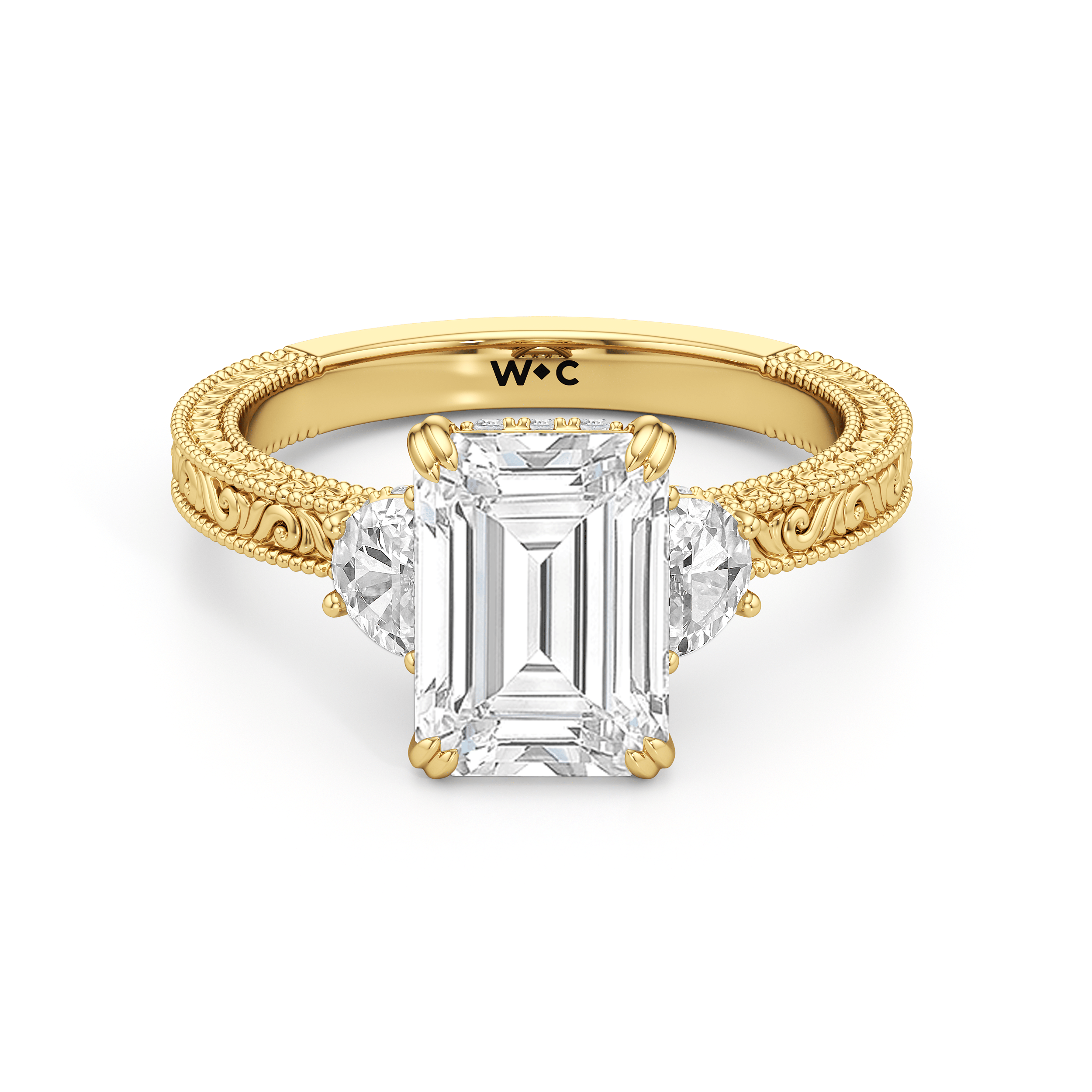 RING The Seraphine Half Moon Three Stone Ring - Home Preview