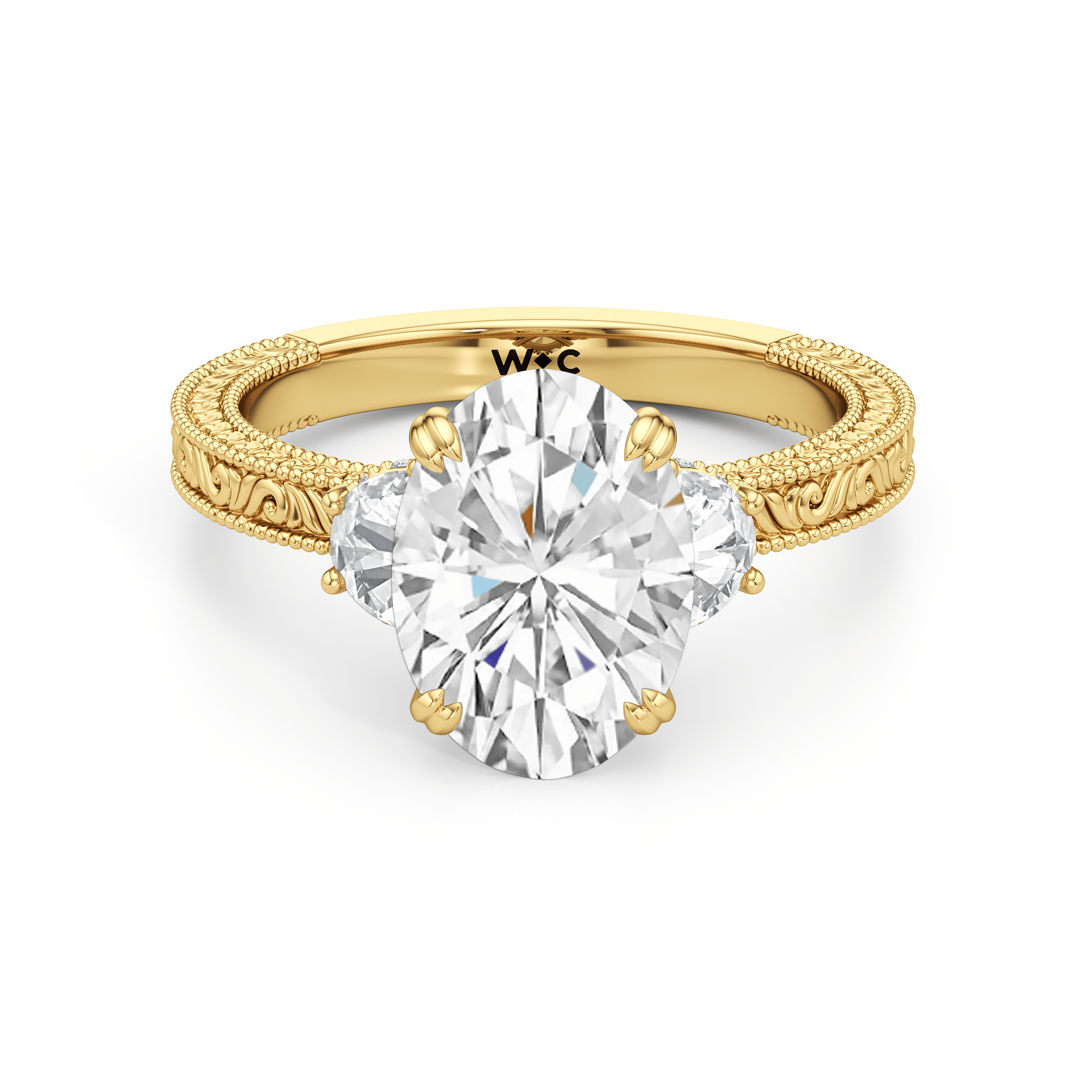 RING The Seraphine Half Moon Three Stone Ring - Home Preview