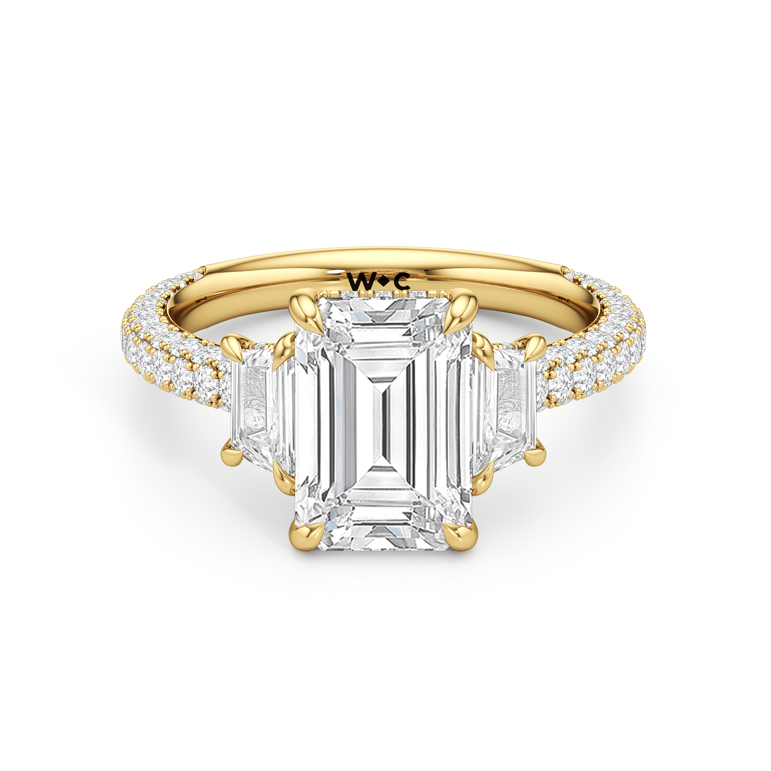 WINDSOR. The Windsor Trapezoid Three Stone Ring - Home Preview