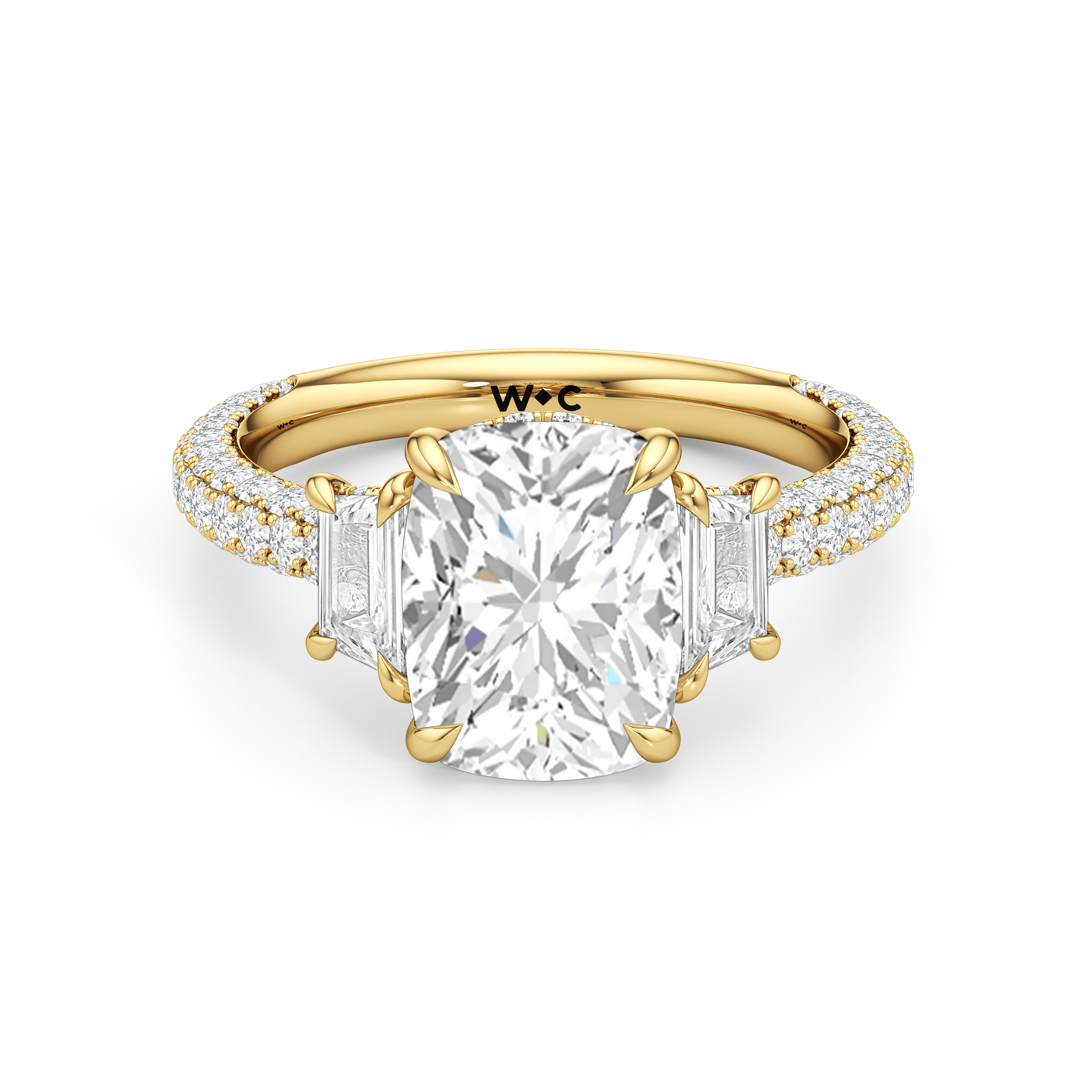WINDSOR. The Windsor Trapezoid Three Stone Ring - Home Preview