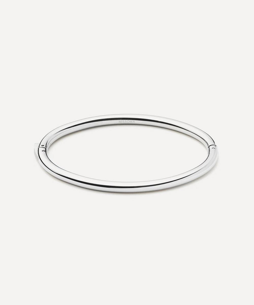 Missoma Silver - Plated Classic Round Hinged Bangle Bracelet