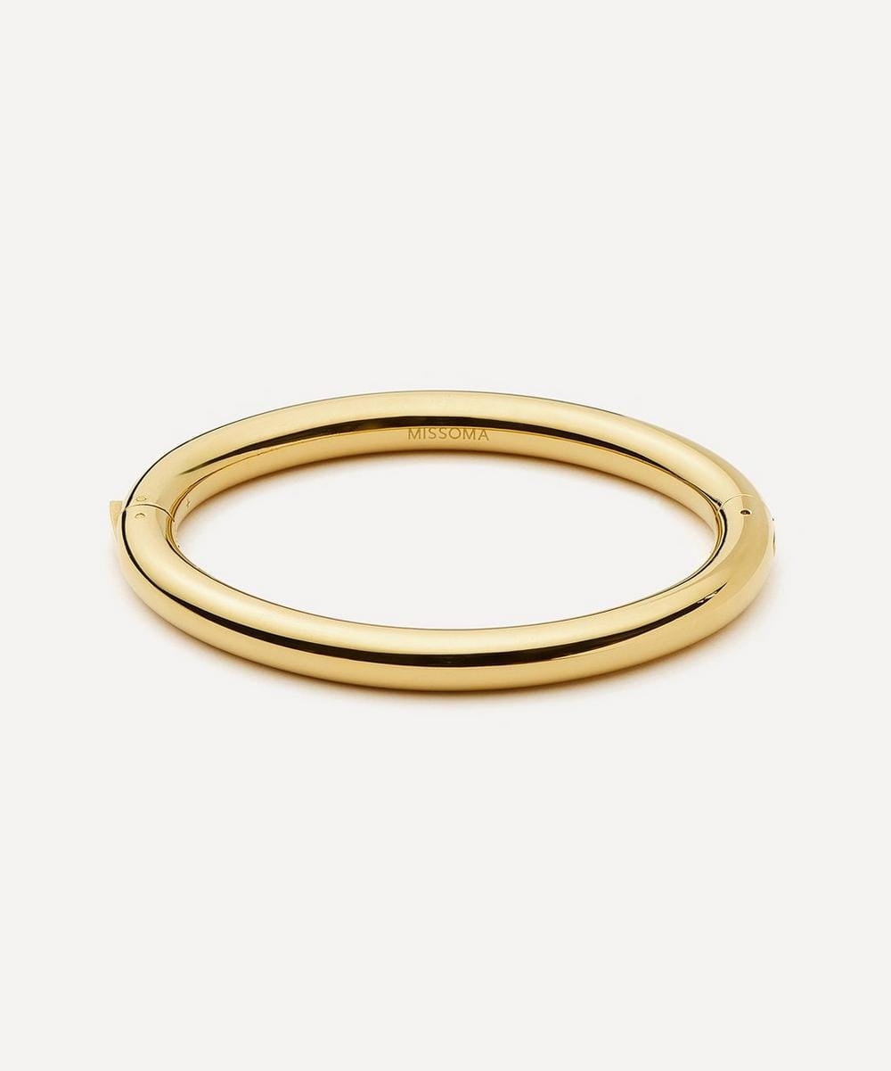 Missoma 18ct Gold - Plated Chunky Round Hinged Bangle Bracelet