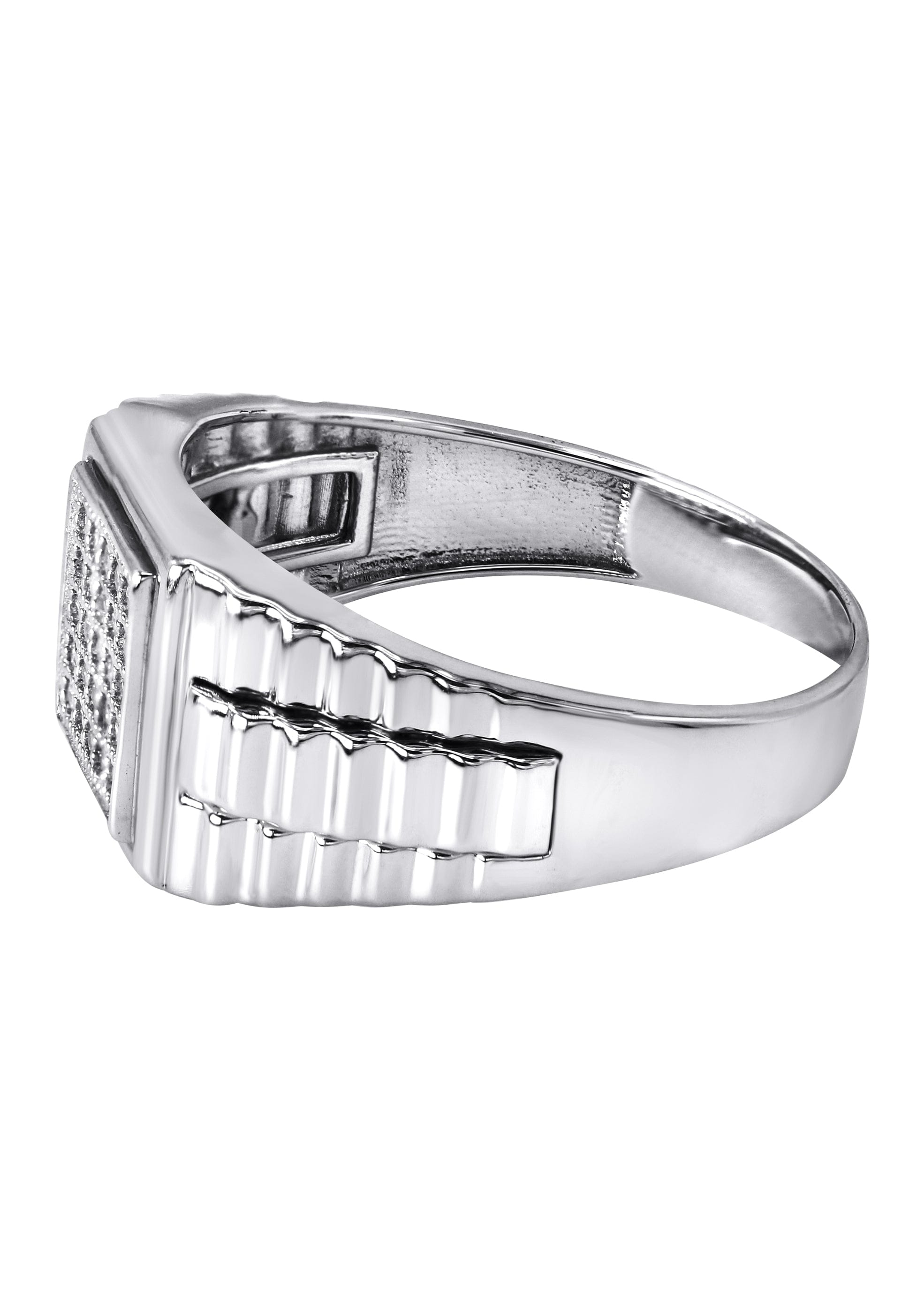 Manufacturer 43 Mens Silver CZ Pinky Ring | Appx 5.2 Grams