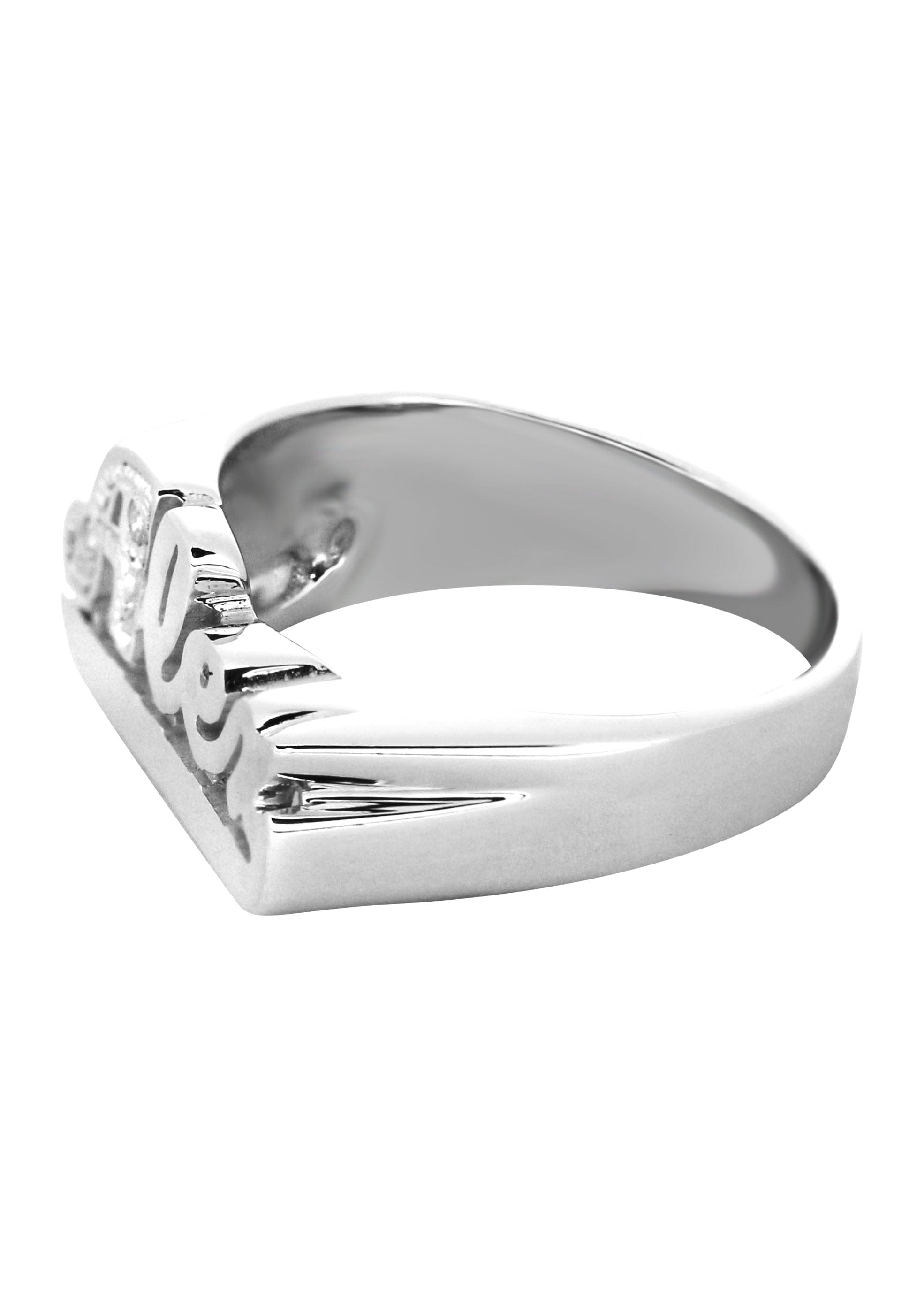 Manufacturer 16 14K Diamond White Gold Name Ring | Appx. 3.6 Grams