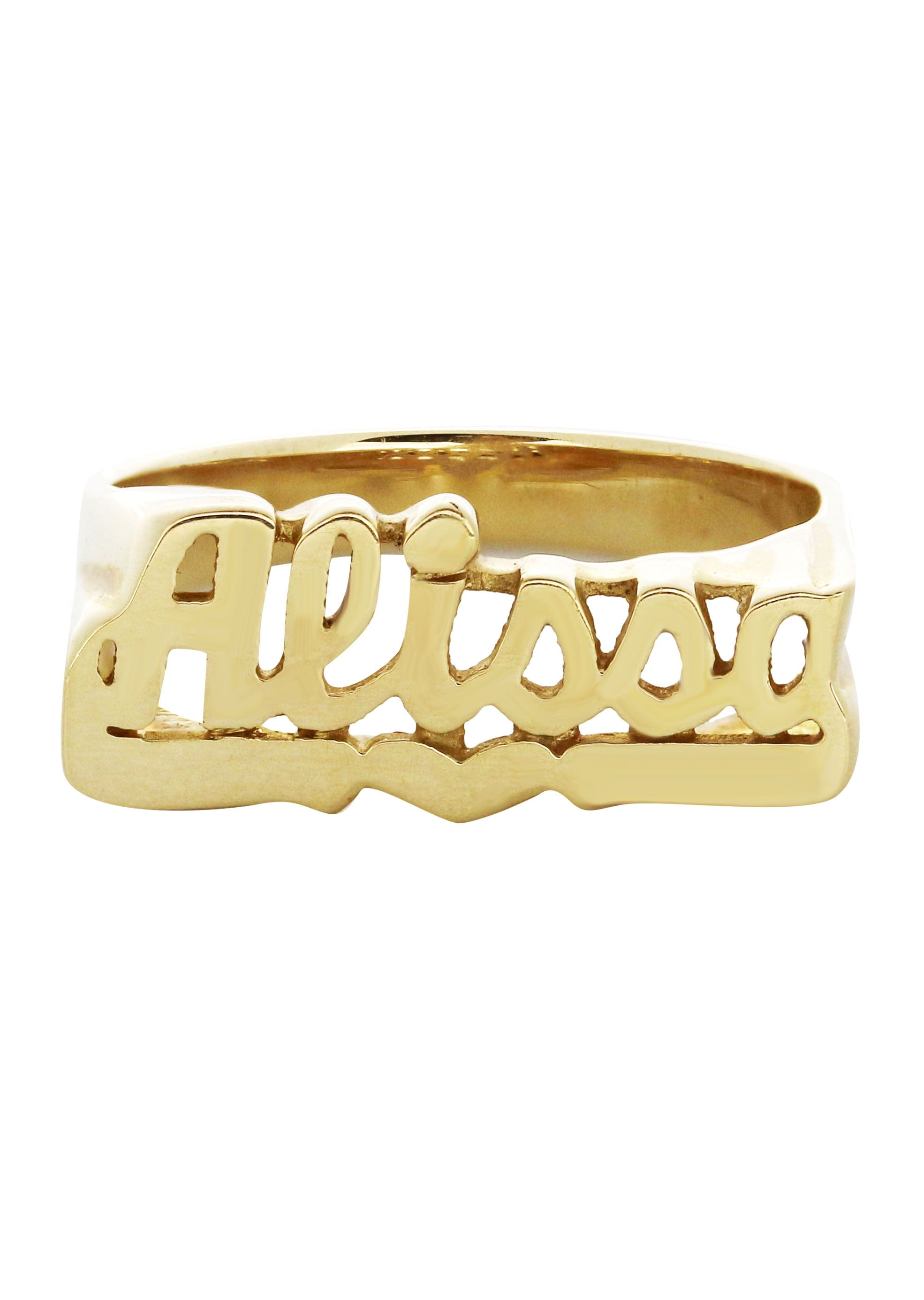 Manufacturer 16 14K Heart Script Gold Name Ring | Appx. 4 Grams
