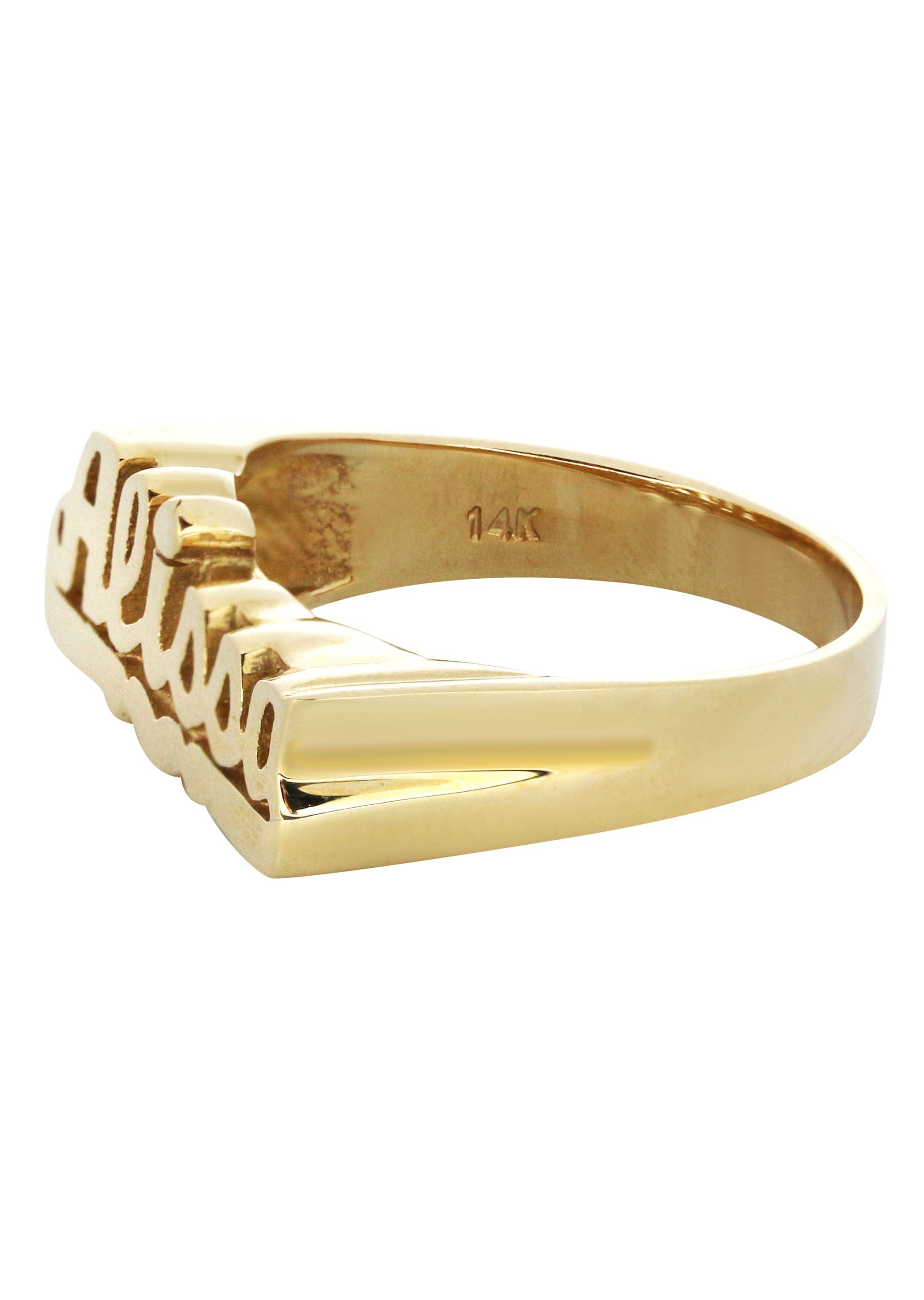 Manufacturer 16 14K Heart Script Gold Name Ring | Appx. 4 Grams