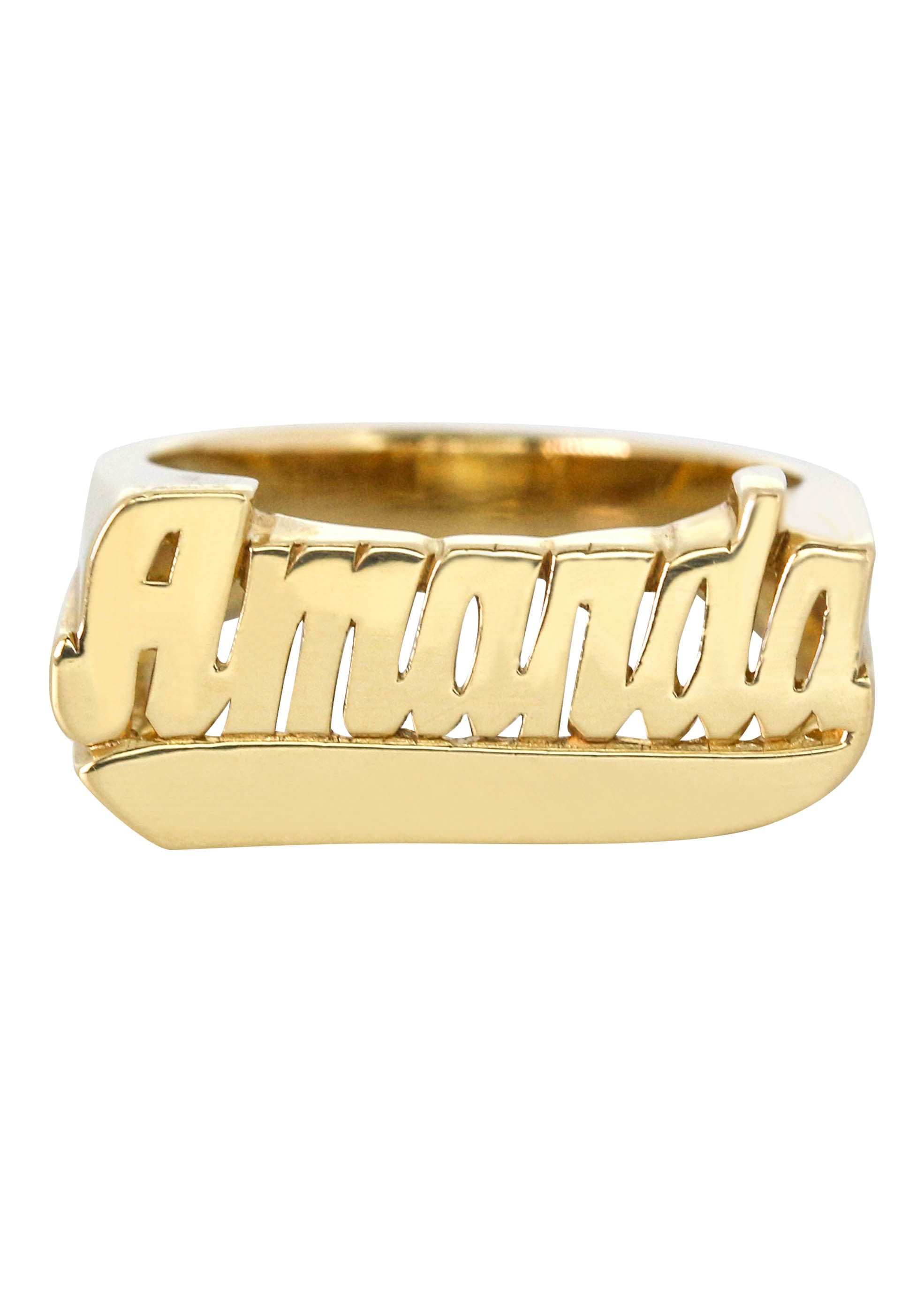 Manufacturer 16 14K Script Gold Name Ring | Appx. 3.8 Grams