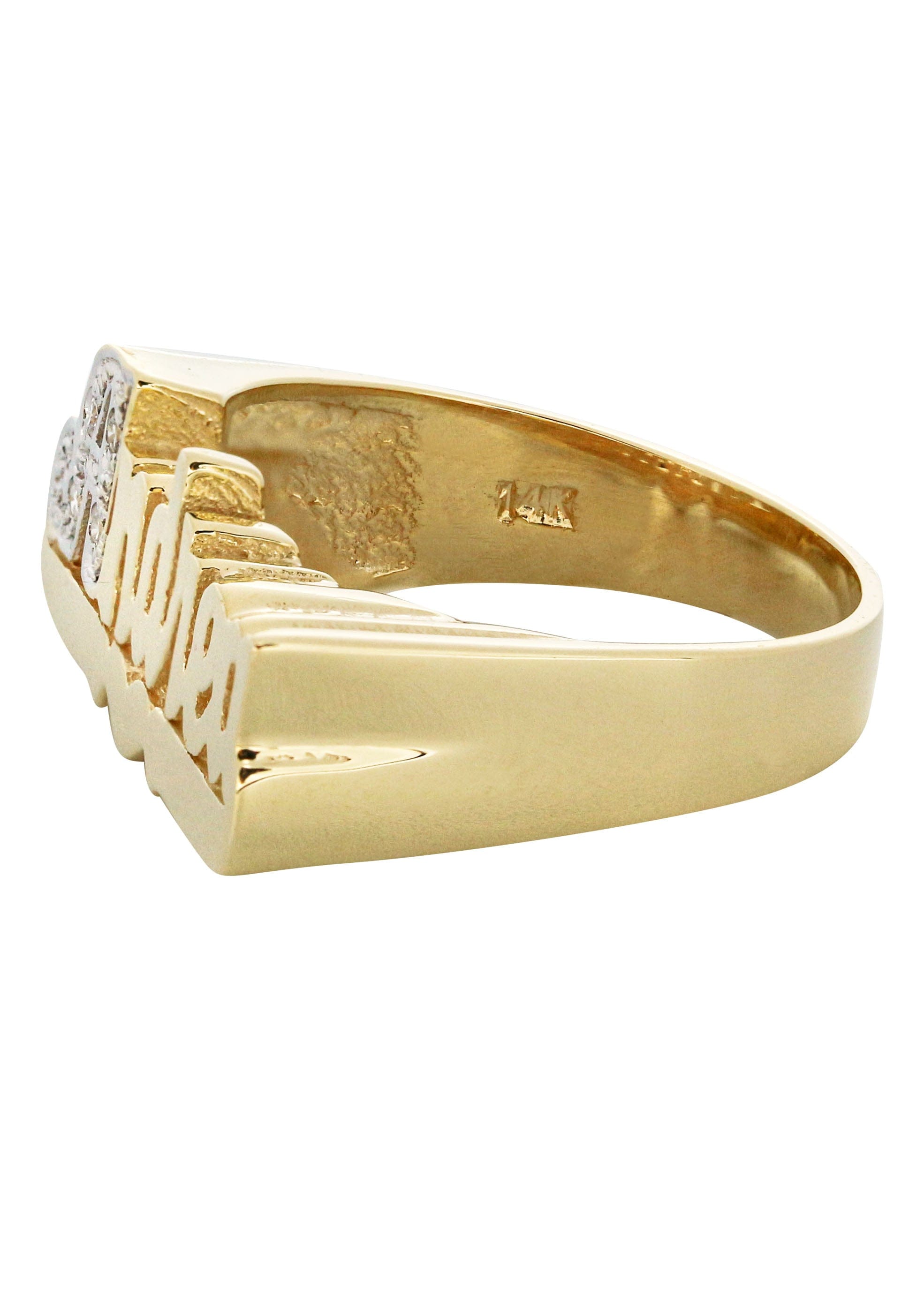 Manufacturer 16 14K Diamond Two Tone Gold Name Ring | Appx. 4.4 Grams