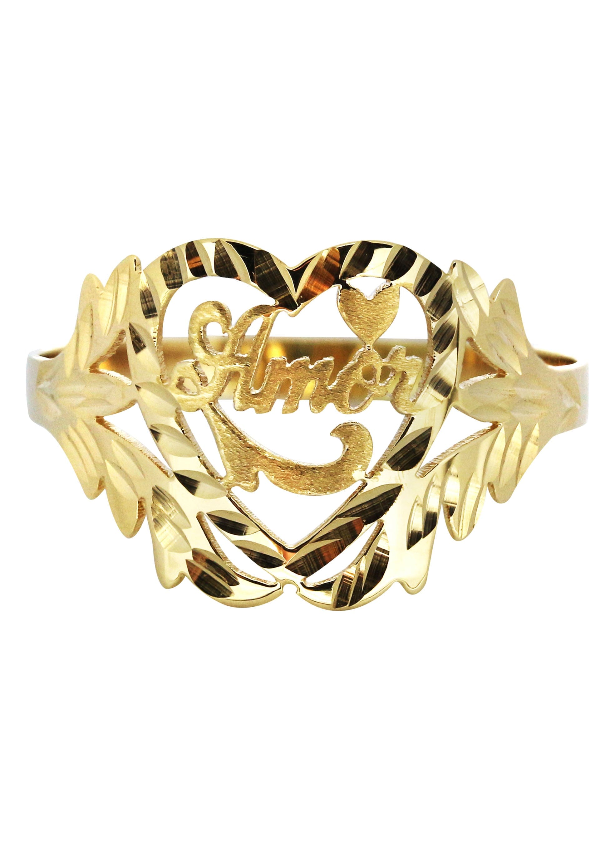 Manufacturer 16 14K Gold Heart Name Ring | Appx. 1.2 Grams