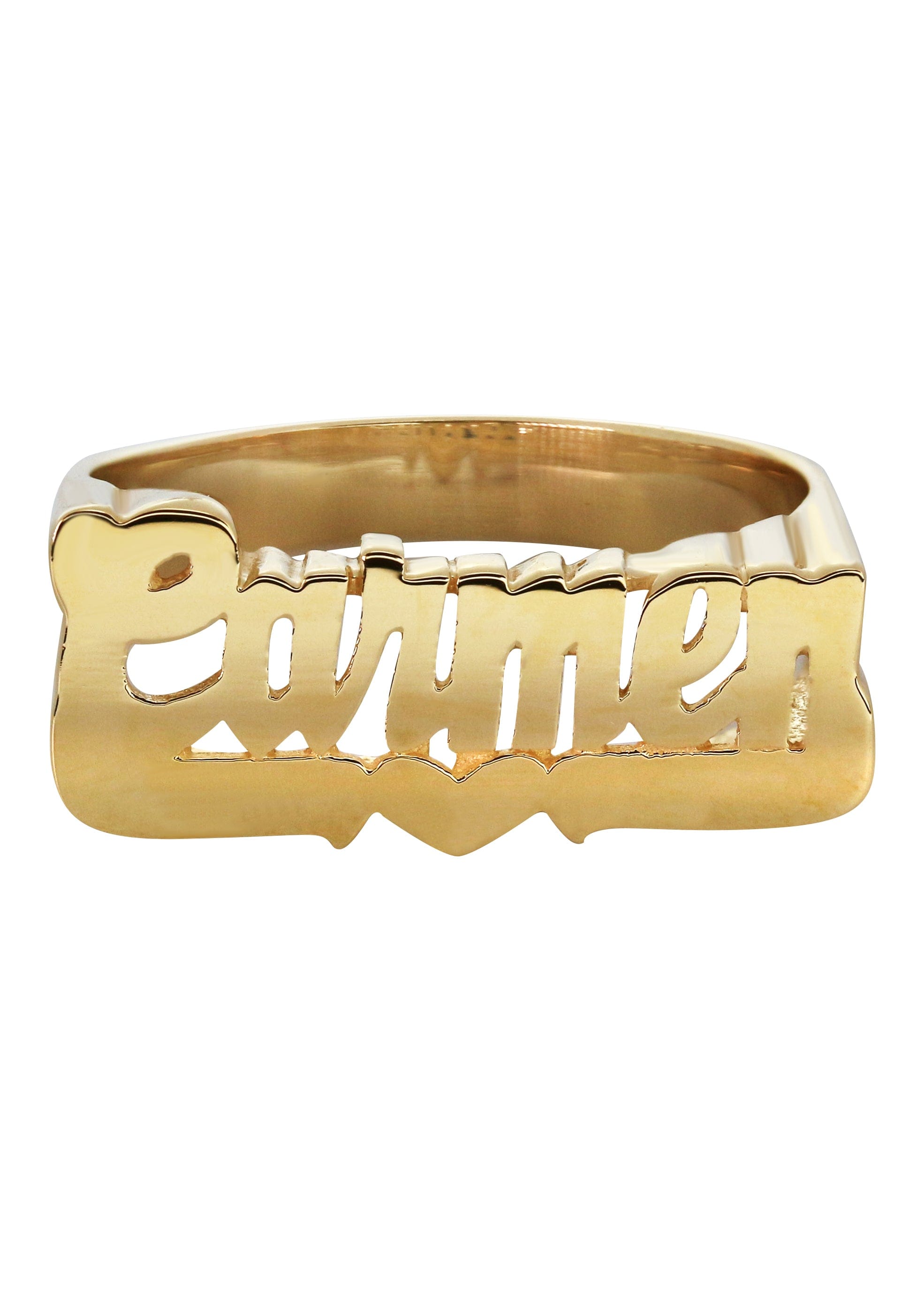 Manufacturer 16 14K Cursive Gold Name Ring | Appx. 5 Grams