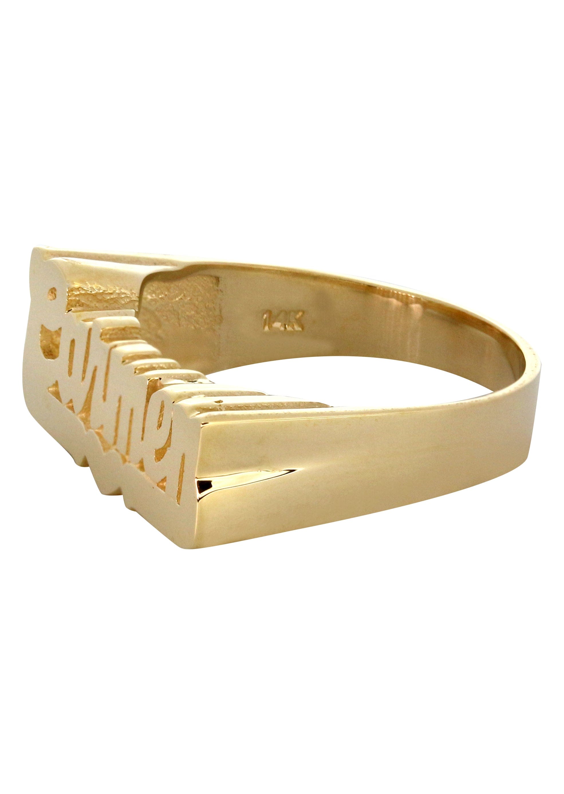 Manufacturer 16 14K Cursive Gold Name Ring | Appx. 5 Grams