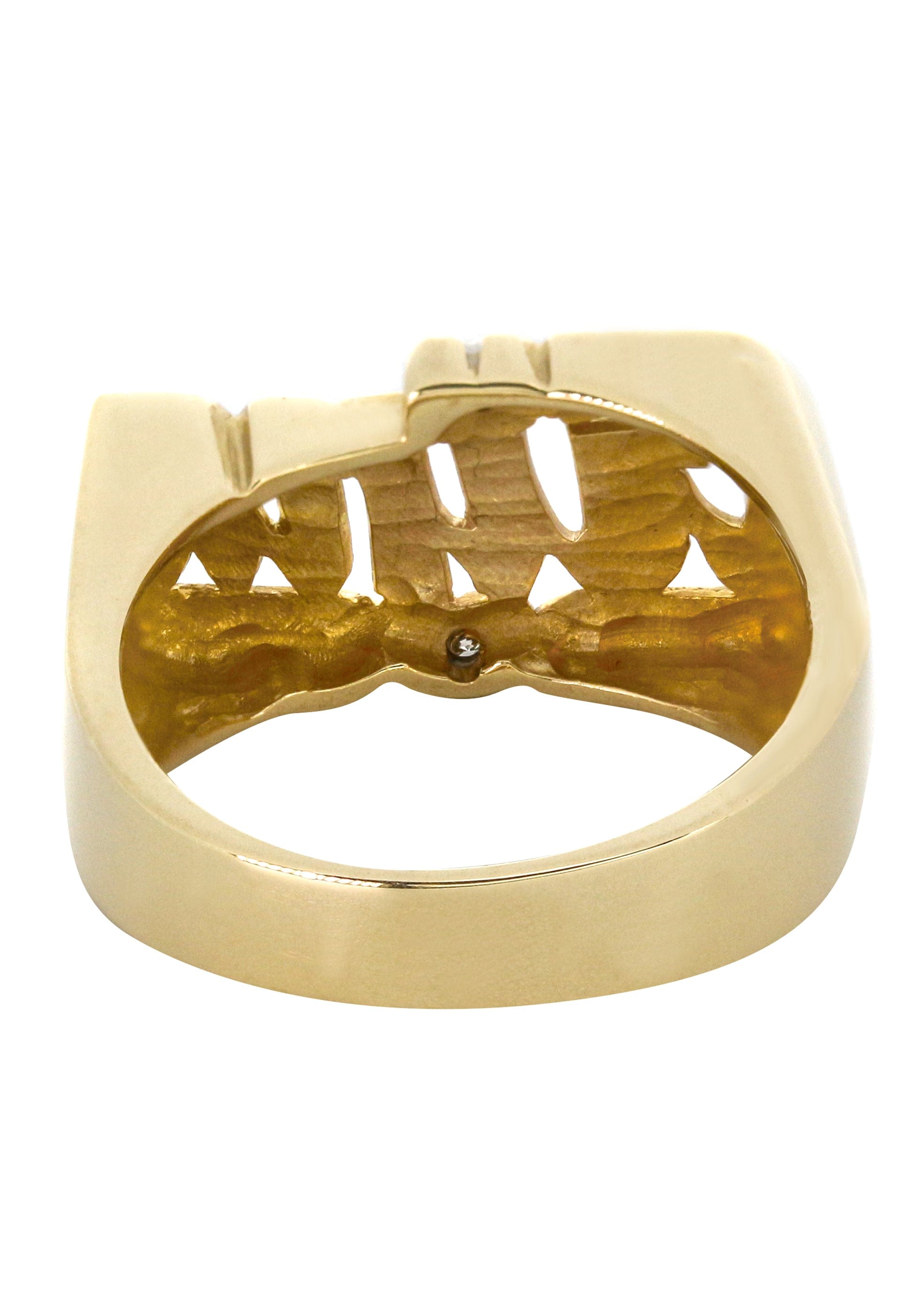 Manufacturer 16 14K Diamond Script Gold Name Ring | Appx. 5.7 Grams