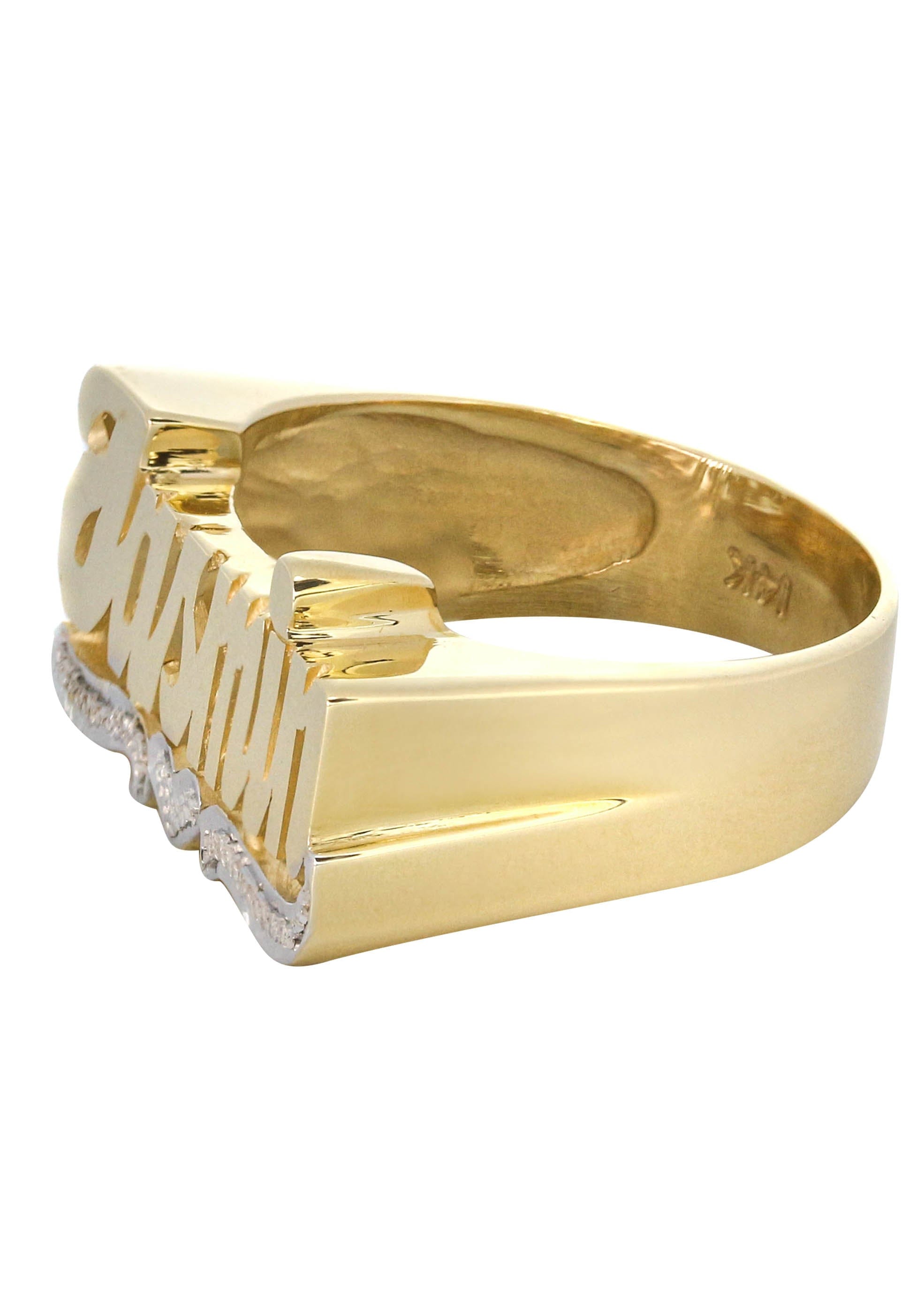 Manufacturer 16 14K Diamond Cut Gold Name Ring | Appx. 5 Grams