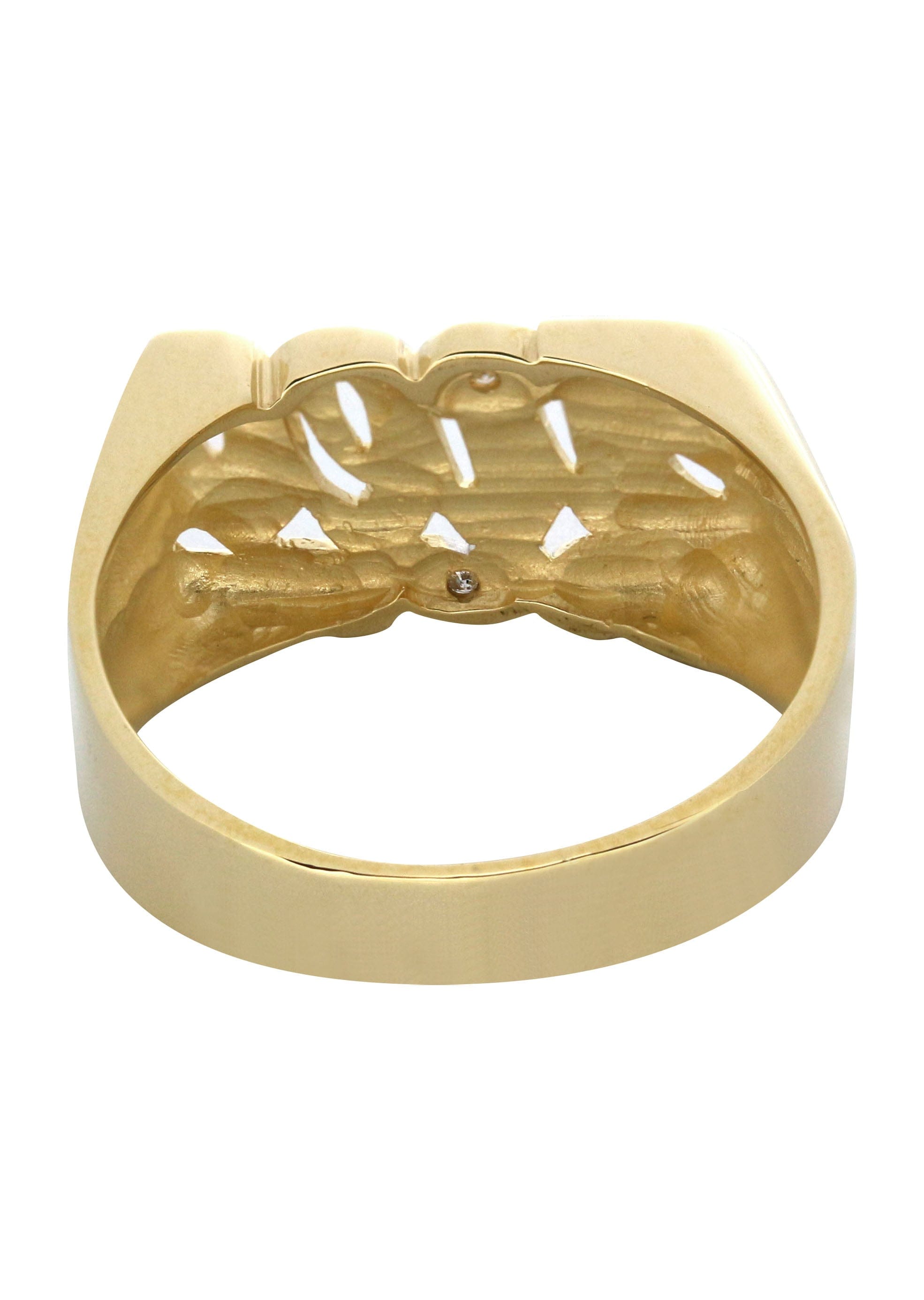 Manufacturer 16 14K Diamond Heart Gold Name Ring | Appx. 4.7 Grams