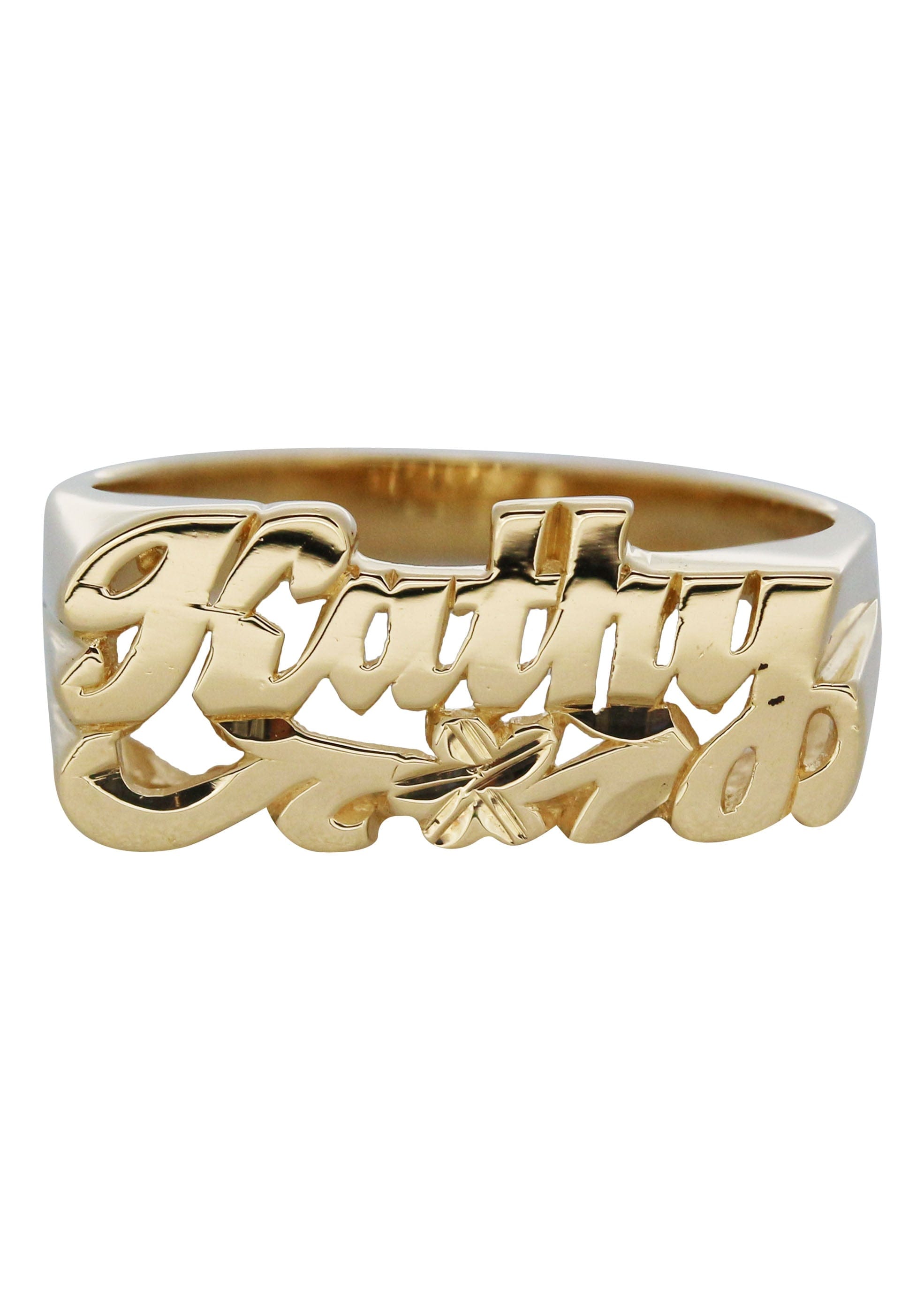 Manufacturer 16 14K Gold Script Name Ring | Appx. 3.4 Grams