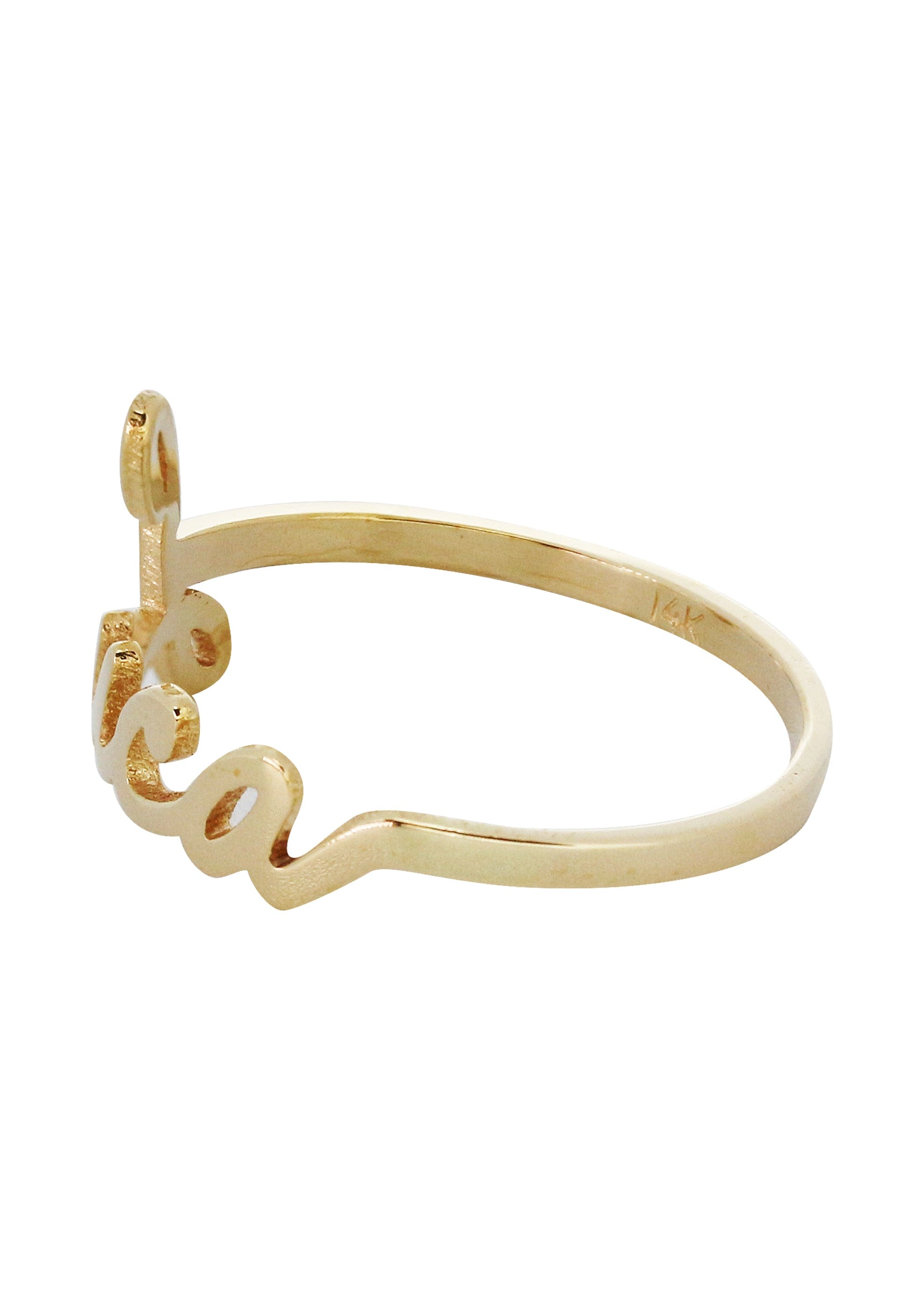 Manufacturer 16 14K Gold Cursive Name Ring | Appx. 1 Gram